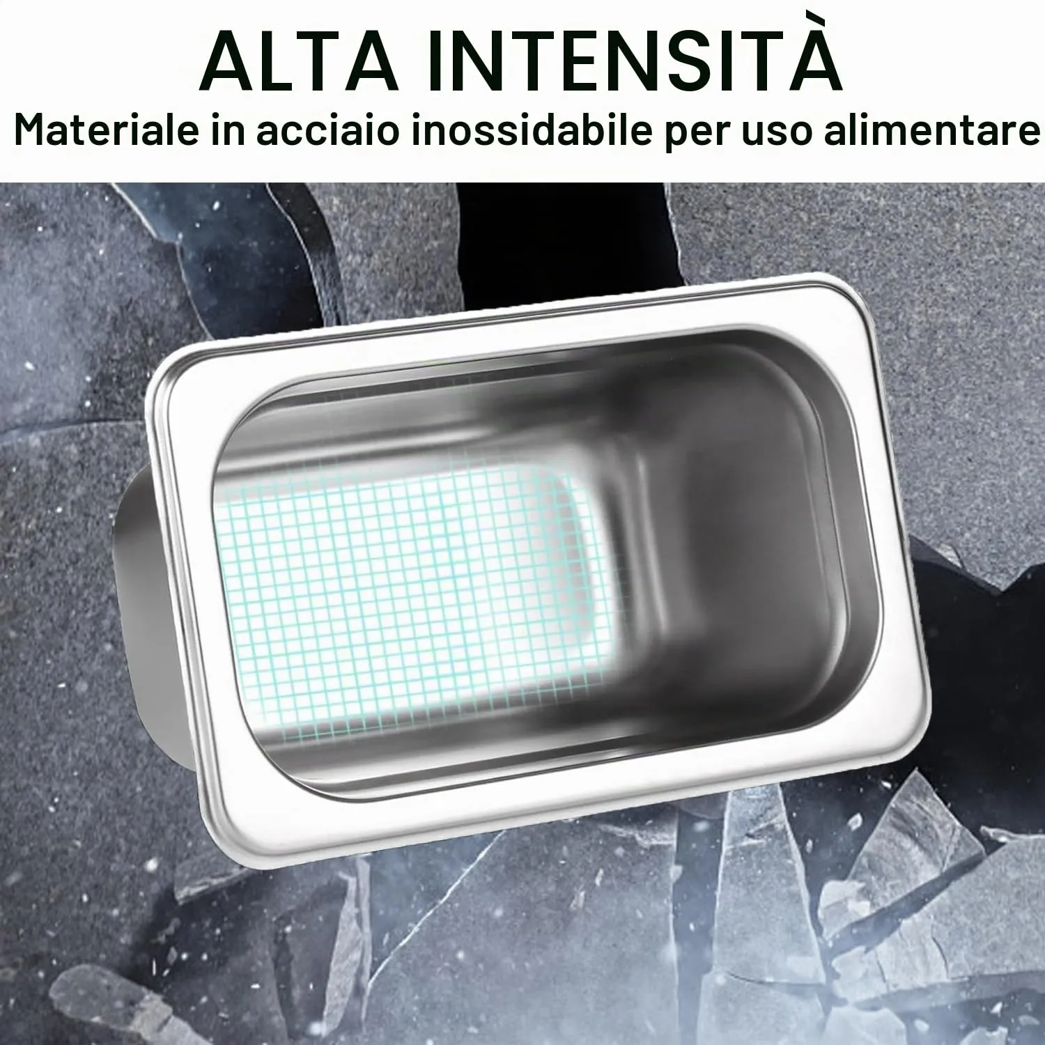 ORFCP 3 padelle Gastronorm in acciaio inox 1/9 con coperchio, contenitori per alimenti in acciaio inox, profondità 100 mm, 175 mm x 110 mm x 100 mm - immagine 4
