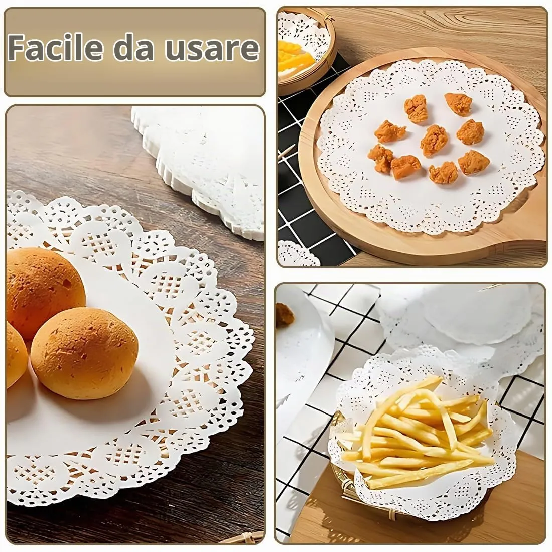 XUZOPIM 300 tovagliette rotonde in pizzo bianco bianco 3,5 pollici e 4,5 pollici per matrimonio compleanno torta dessert stoviglie - immagine 3