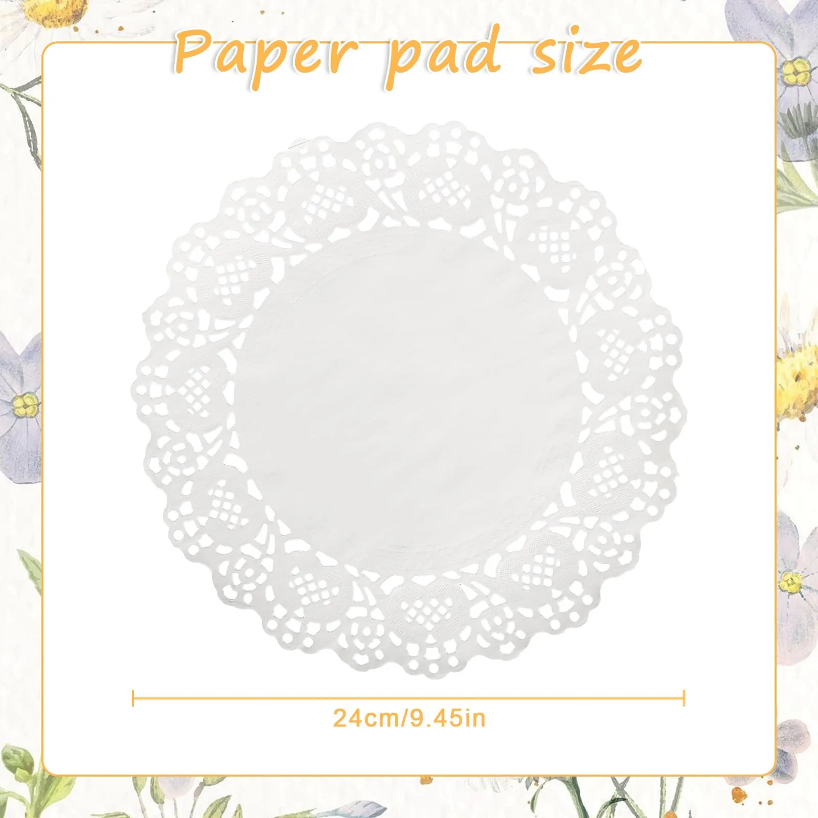 bssmmai 140 pezzi punta rotonda per torta, 24 cm, piccola rotonda, in carta rotonda per torte, vassoi fai da te, feste, matrimoni (bianco) - immagine 2
