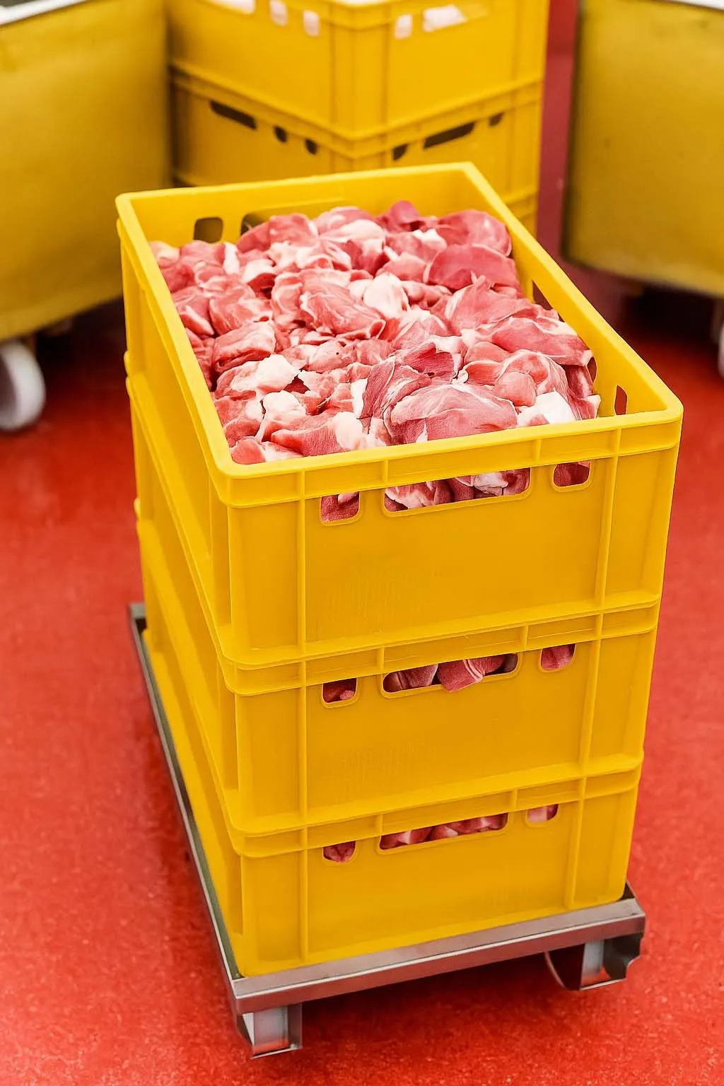 BURI 1 Cassetta per carne E2 gialla 60 x 40 x 20 cm Cassetta di stoccaggio, scatola per mais, scatola per salumiere, cassetta Eurobox, fabbricata in Germania, adatta per uso alimentare, robusta - immagine 5