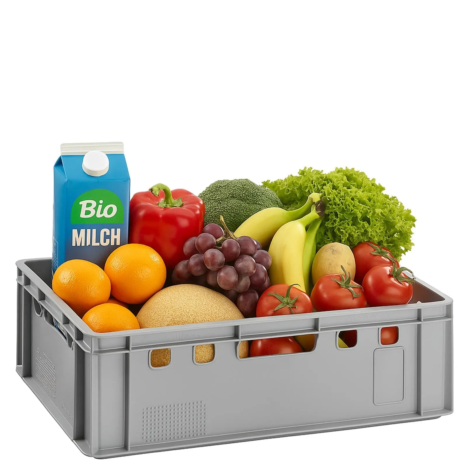 Scatola per Carne E2 60x40x20 cm Eurobox Contenitore di Stoccaggio Grigio per Alimenti Robusto - immagine 4