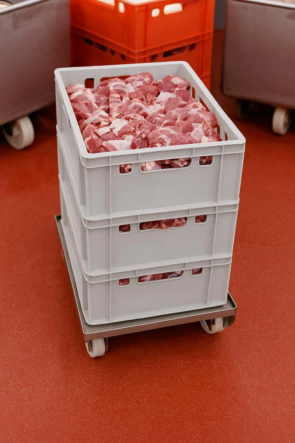 Scatola per Carne E2 60x40x20 cm Eurobox Contenitore di Stoccaggio Grigio per Alimenti Robusto - immagine 5