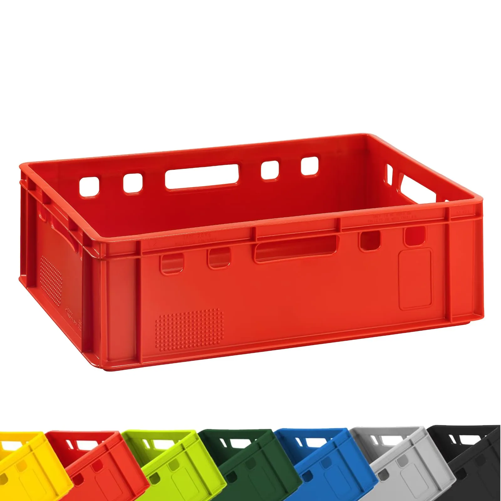 Scatola per Carne E2 Rosso 60x40x20 cm Eurobox Impilabile, Robusta e Professionale - immagine 1