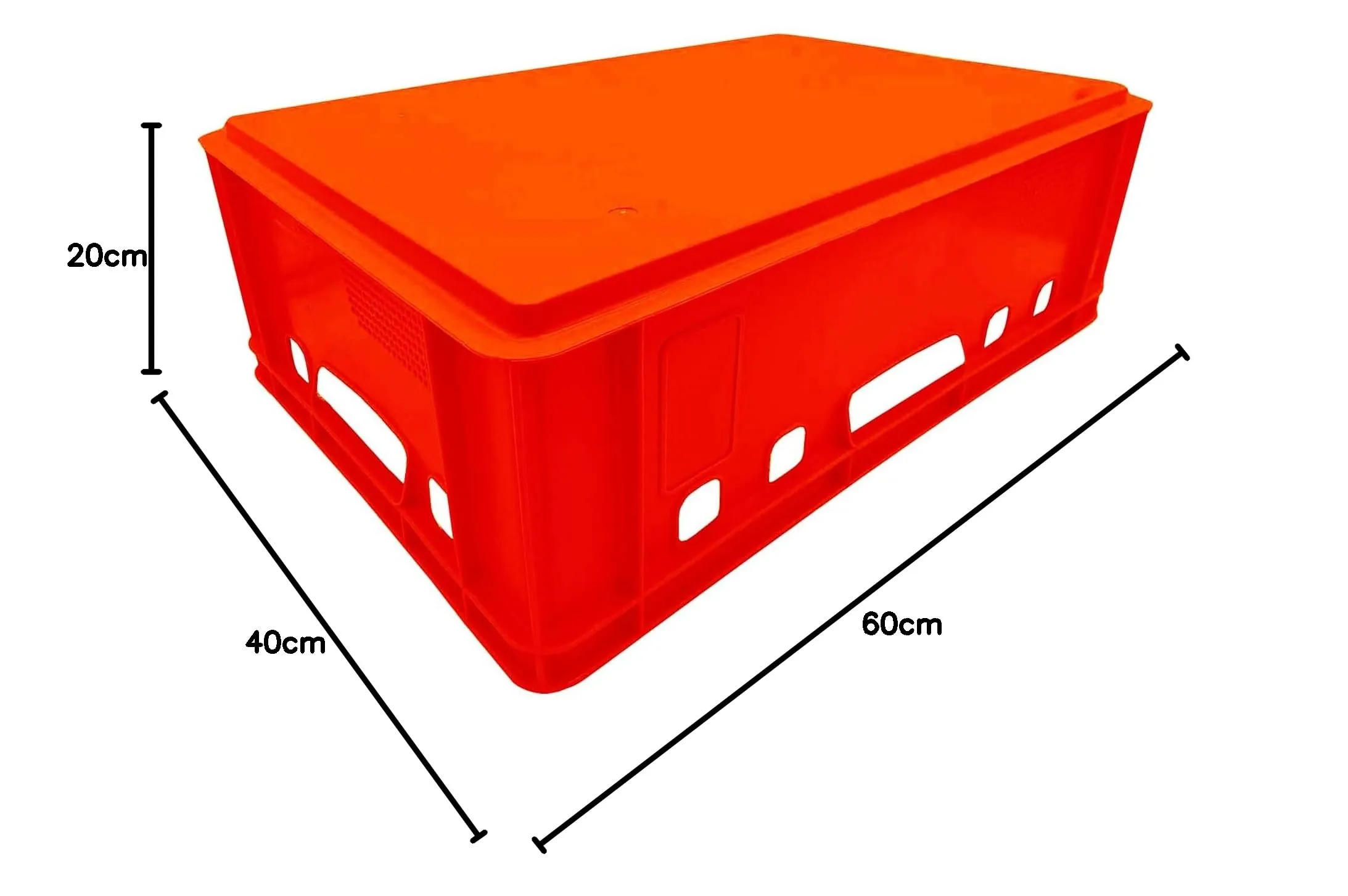 Scatola per Carne E2 Rosso 60x40x20 cm Eurobox Impilabile, Robusta e Professionale - immagine 8