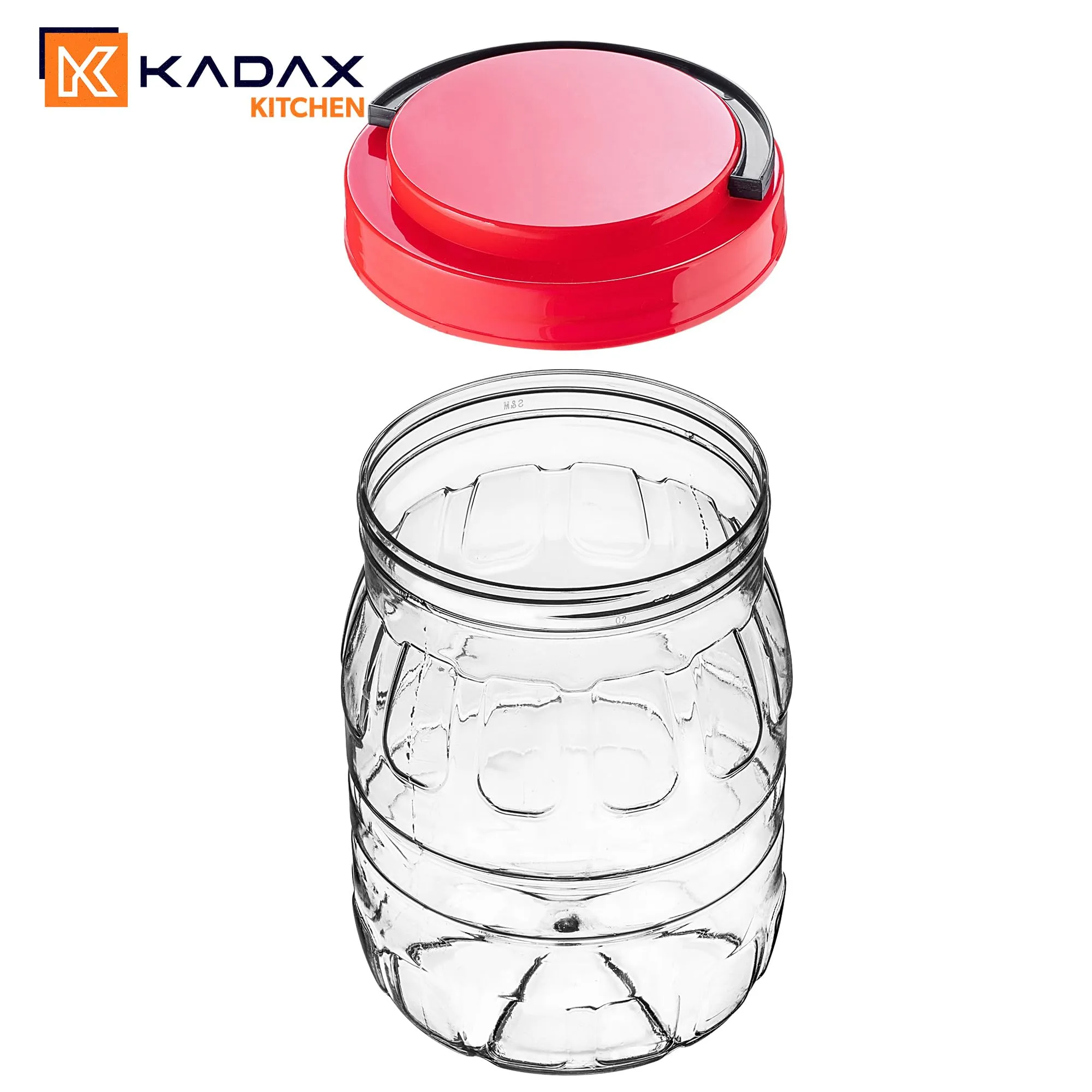 KADAX Barattoli da 2 l con coperchio, set da 2 pezzi, in plastica, contenitori per alimenti, contenitori di plastica, contenitori di plastica - immagine 4