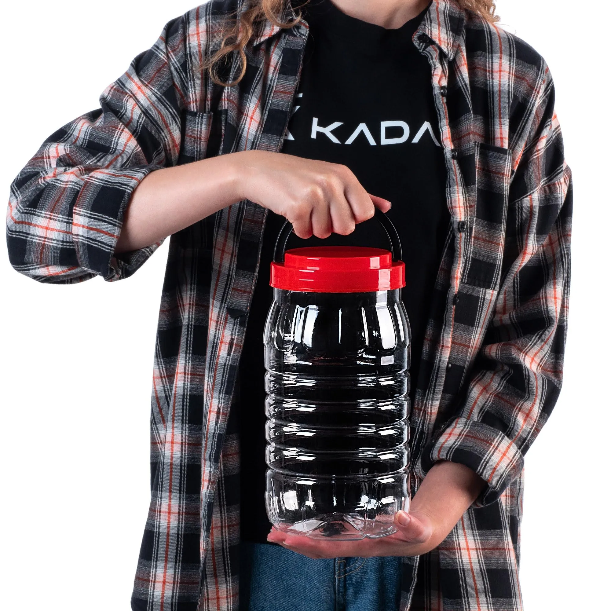 KADAX Barattolo da 3 l con coperchio, 1 pezzo, contenitore in plastica PET, contenitore da cucina, contenitore in plastica per alimenti, contenitore per alimenti - immagine 3