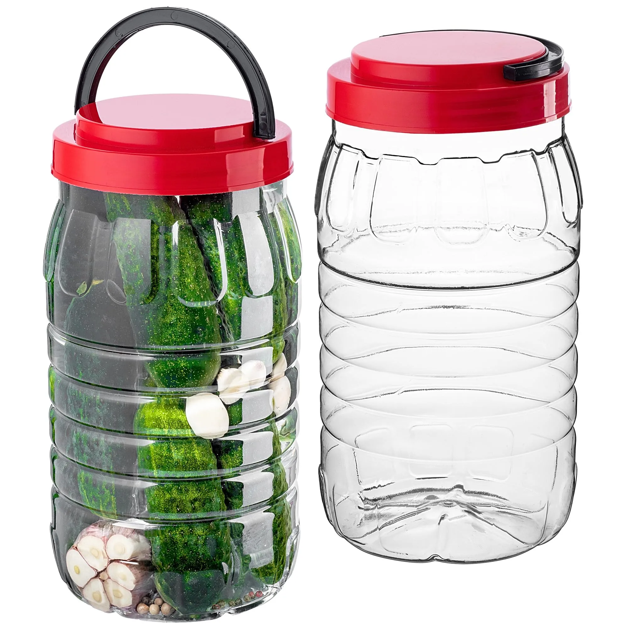 KADAX Barattoli da 3 l con coperchio, set da 2 pezzi, contenitori in plastica, contenitori per alimenti, contenitori di plastica, contenitori di plastica - immagine 7