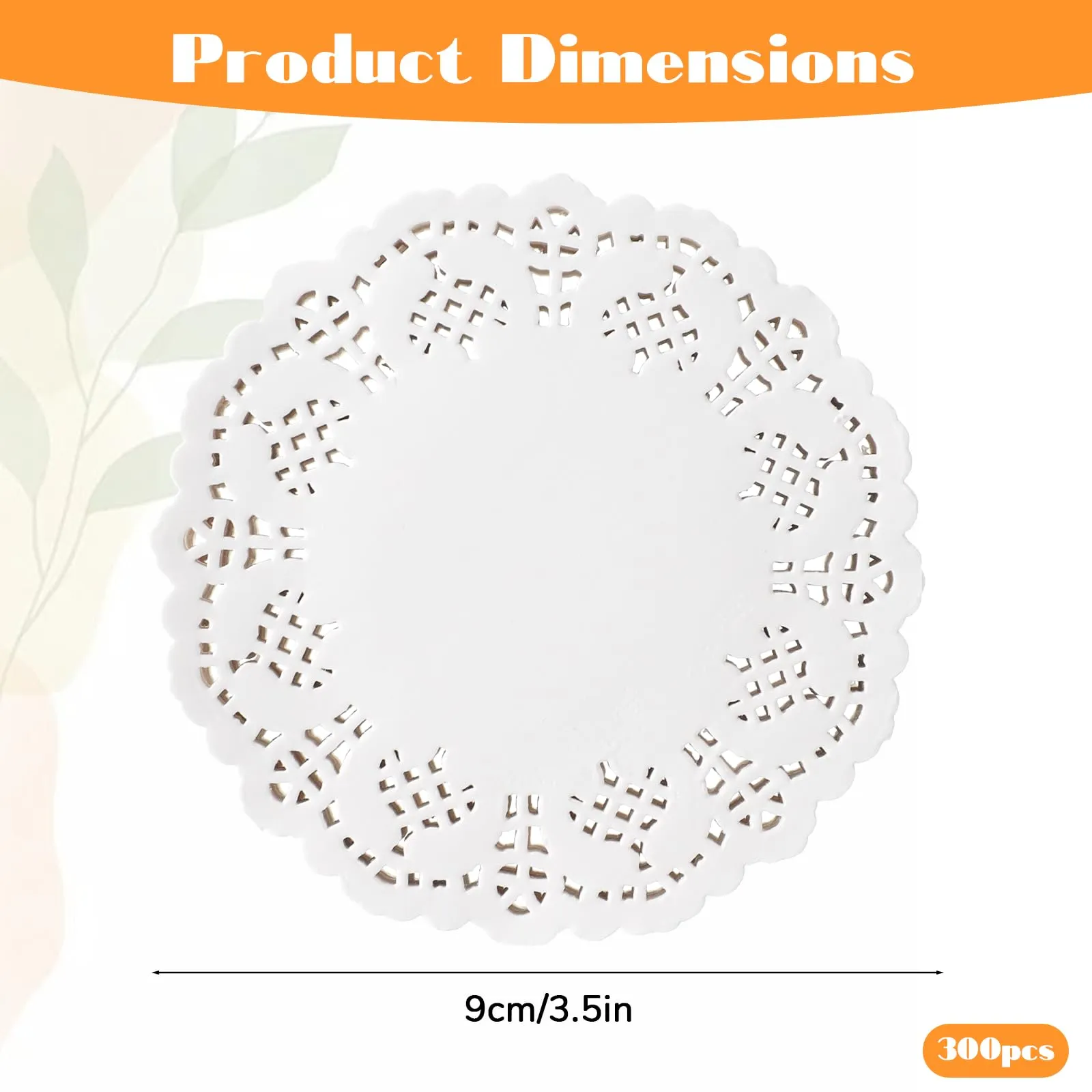 300 centrini di carta rotondi in pizzo da 8,9 cm, per vassoi da dessert, tovagliette di carta bianca usa e getta, per matrimoni, compleanni, stoviglie, cibo, torte, dessert, decorazioni - immagine 2