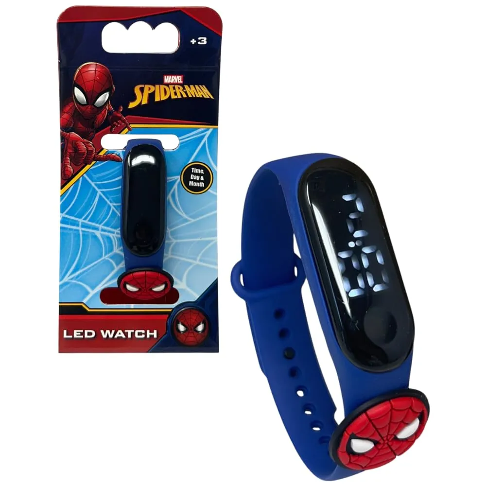 Orologio Digitale Bambini Spiderman Marvel Touch Screen LED con Data Cinturino Regolabile in PVC 25 cm Cassa ABS e Lente in Plexiglass 2 Batterie AG3 Incluse Idea Regalo Bambina Bambino - immagine 1
