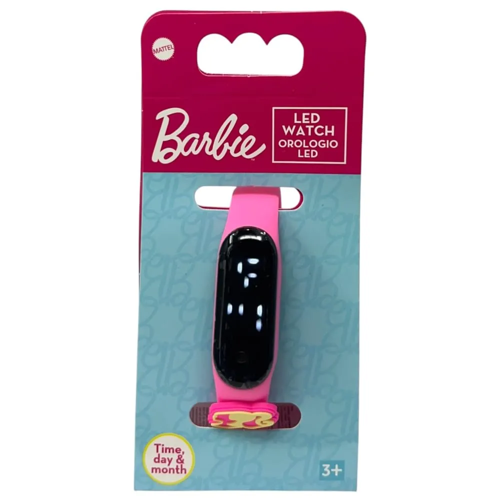 CARTOON Orologio Digitale Bambini Barbie Mattel Touch Screen LED con Data Cinturino Regolabile in PVC 25 cm Cassa ABS e Lente in Plexiglass 2 Batterie AG3 Incluse Idea Regalo Bambina Bambino - immagine 3