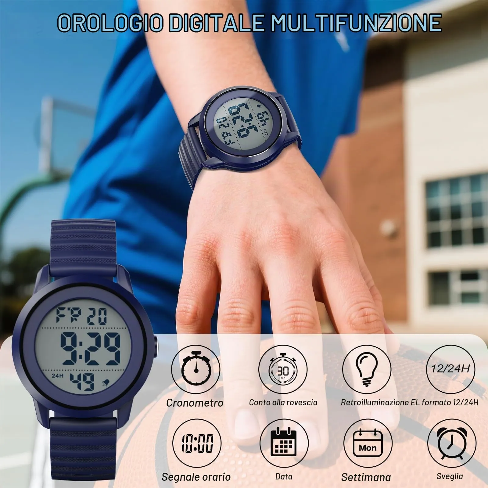 Ayybboo Orologio Digitale per Bambini Quadrante Grande 4‑16 Anni - immagine 2