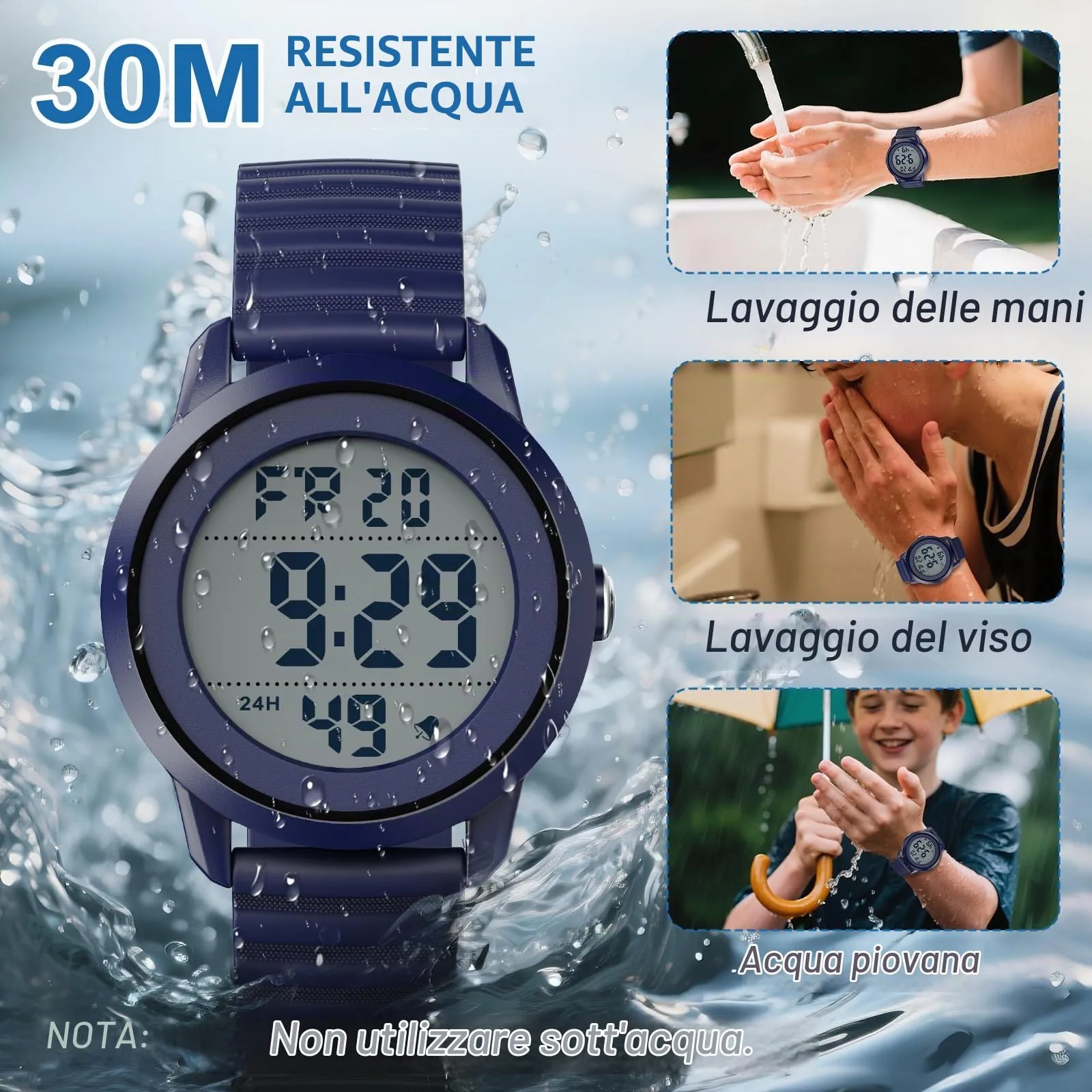 Ayybboo Orologio Digitale per Bambini Quadrante Grande 4‑16 Anni - immagine 3
