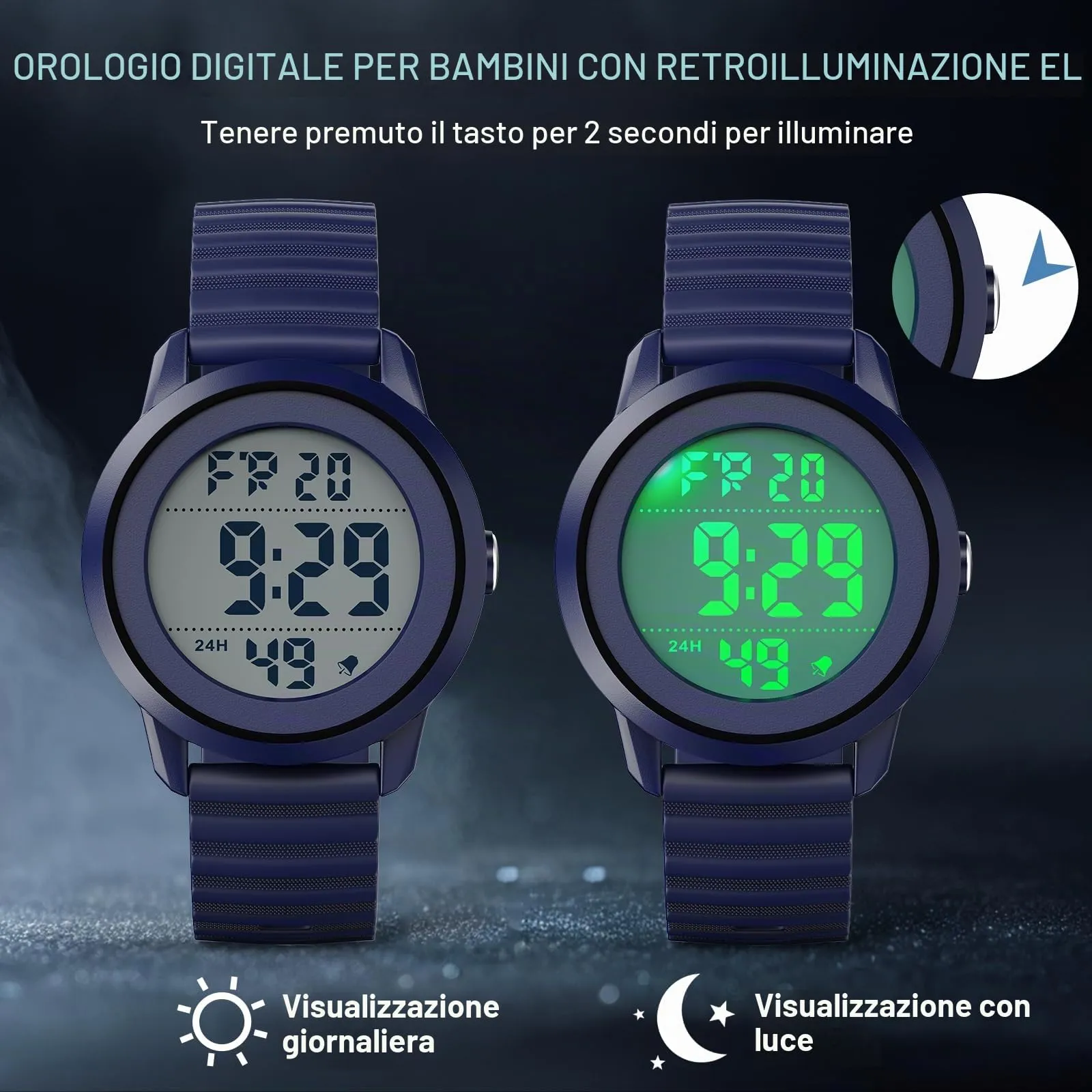 Ayybboo Orologio Digitale per Bambini Quadrante Grande 4‑16 Anni - immagine 4