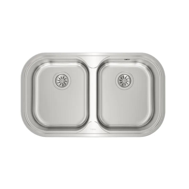 Lavello su piano Teka Stylo 2C in acciaio inox rettangolare 2 vasche 828 mm x 485 mm - immagine 1