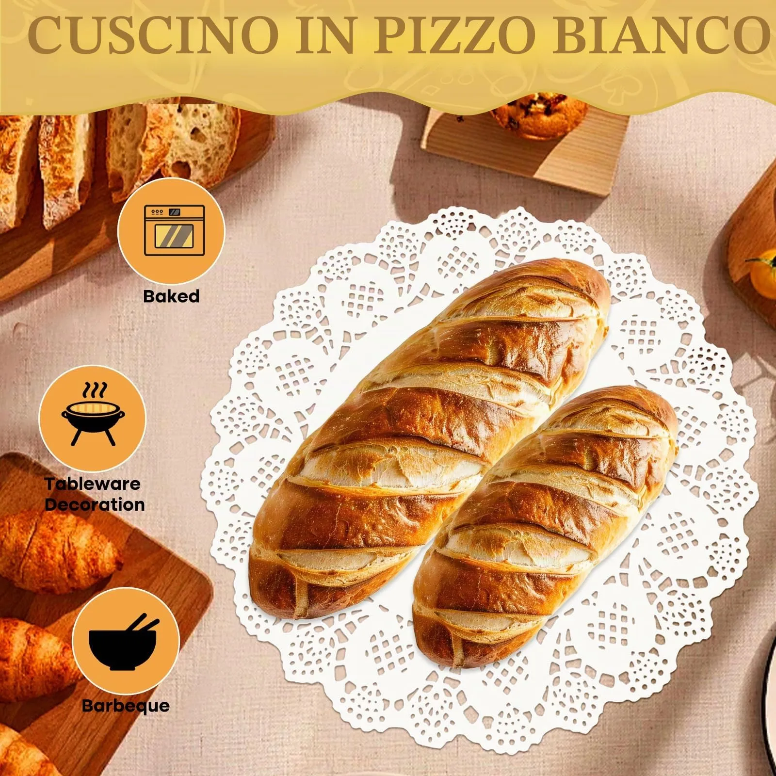 300 Fogli Centrini di Carta in Pizzo Bianco Centrini di Carta Rotondo Pizzo, Sottobicchieri in Pizzo, Centrini di Carta per Torte per Matrimoni, Compleanni, Dolci, Stoviglie, Decorazioni da Tavola (A) - immagine 4