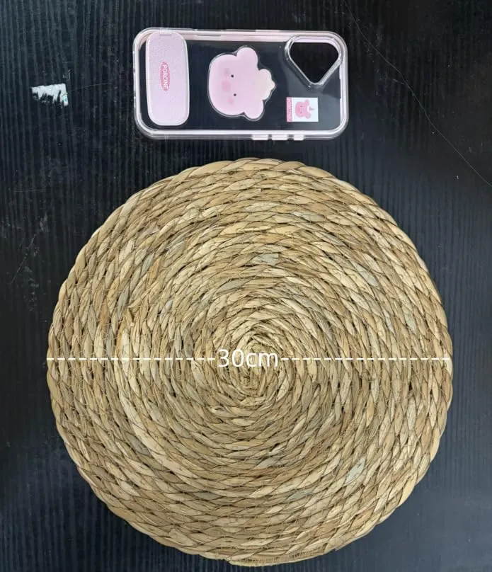 TuToy 10 pezzi di tovagliette in rattan intrecciate a mano, tovagliette rotonde resistenti al calore, sottobicchieri naturali in giunco, in stile bohémien (30cm) - immagine 2