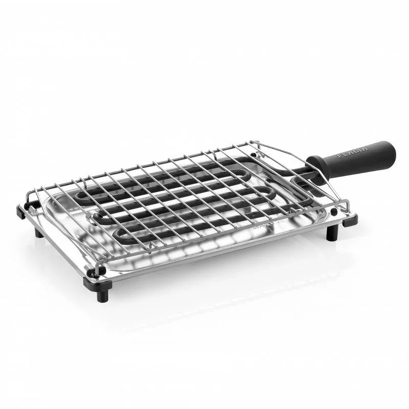 Barbecue elettrica Flama 422FL inox 2000W compatta tavolo ripiegabile - immagine 1