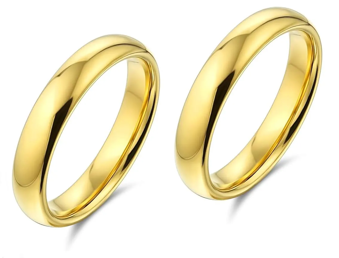 Maglione Gioielli Fede Nuziale pvd Oro Giallo 18kt bombatura comoda 4mm con astuccio portafede e garanzia incisione gratuita - immagine 6
