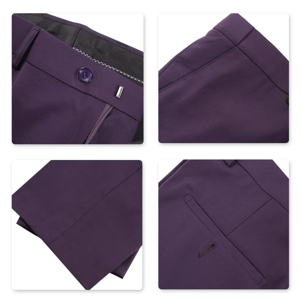 YOUTHUP Abito Uomo 3 Pezzi Slim Fit Blazer Panciotto Pantaloni - immagine 6