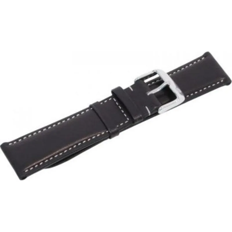 Cinturino Zeppelin pelle Cordovan nera 22 mm chiusura argentata - immagine 1