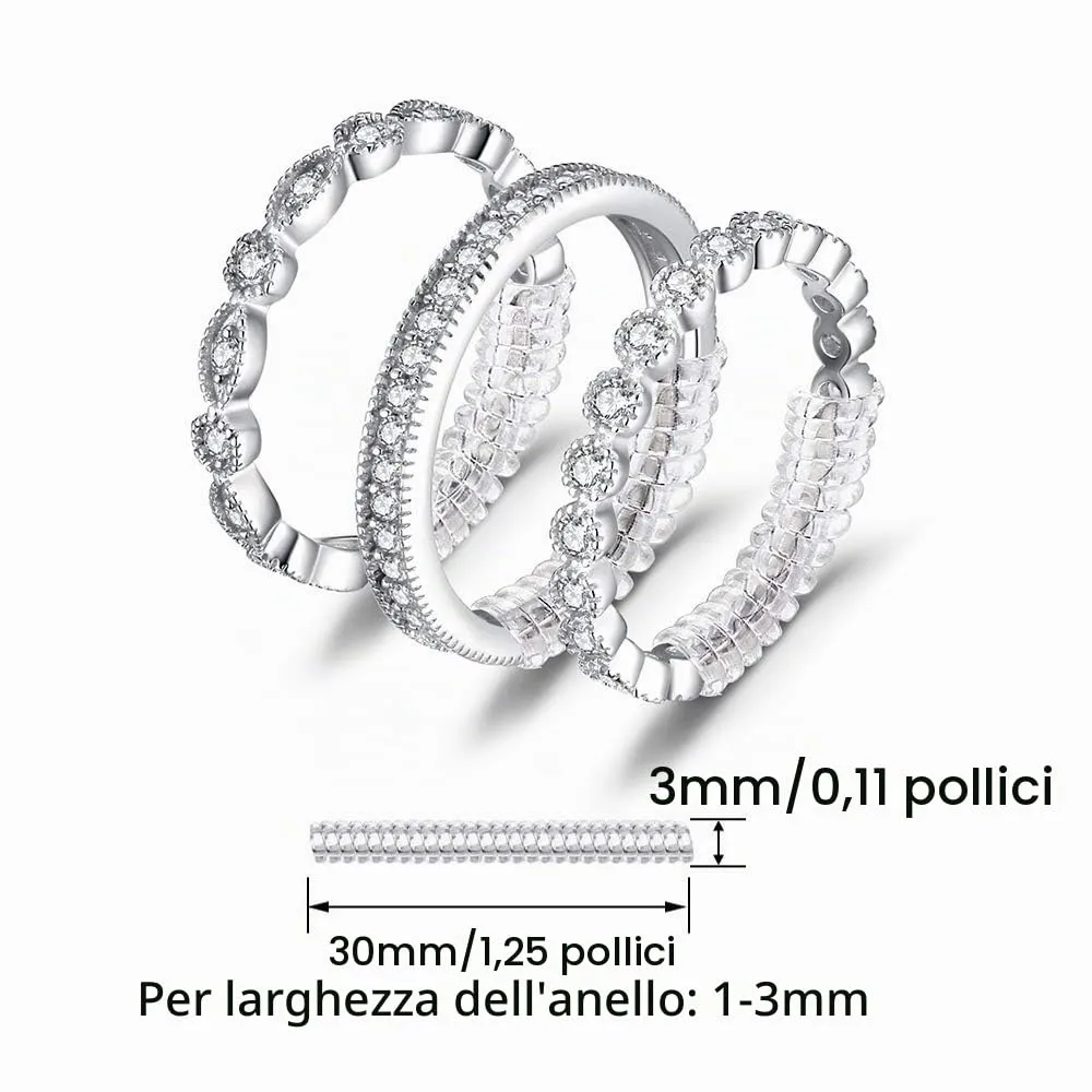 JewelryPalace 3 Anelli in Argento 925 Donna, Fedine Fidanzamento Moissanite e Zirconia, Diamante Simulato per Anniversario Matrimonio Promessa Sposa Band Tre Ori Set, Gioielli - immagine 5