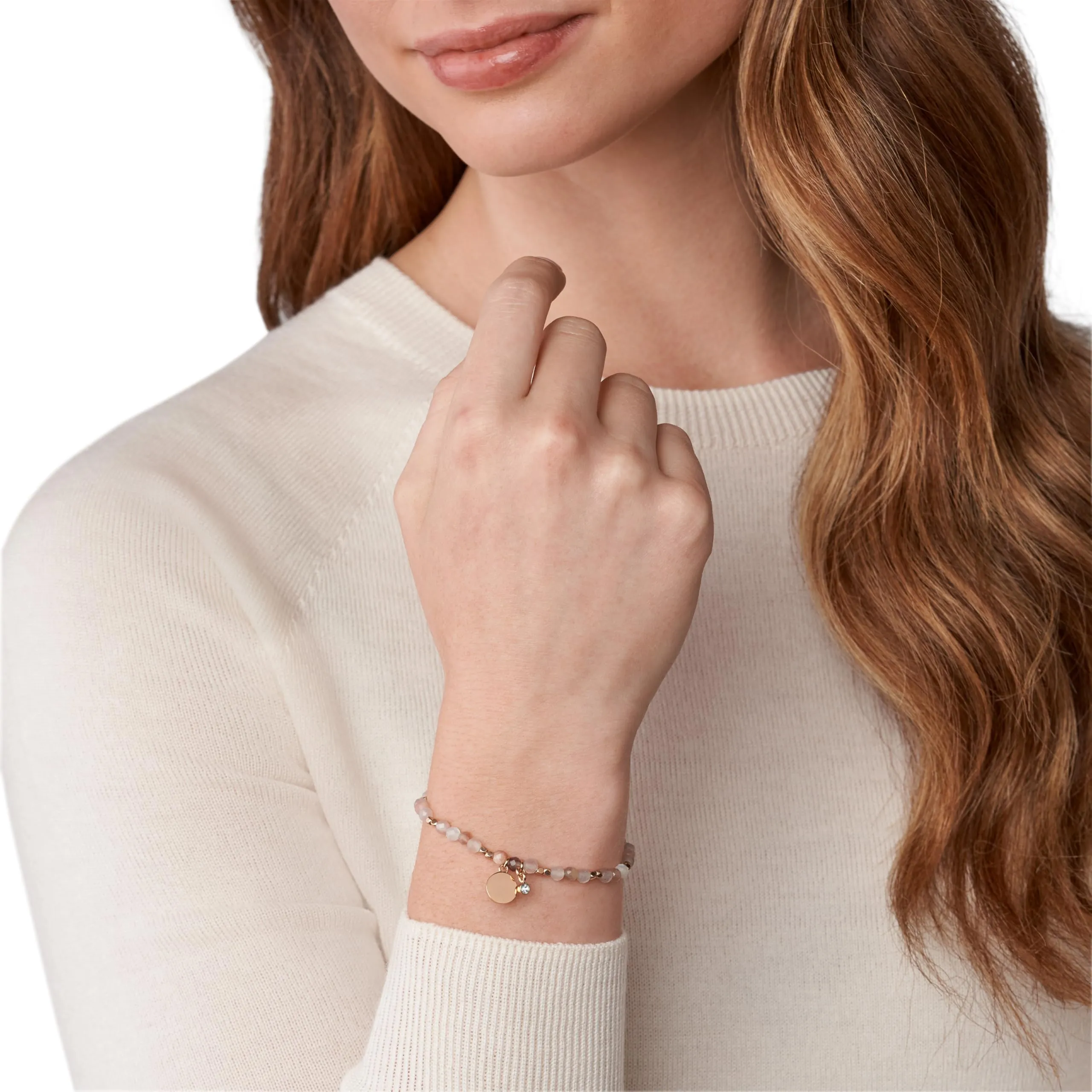 Fossil Bracciale Donna Benessere, Lunghezza Interna: 165 mm Bracciale Semi-Prezioso Nudo, JA6945791 - immagine 2