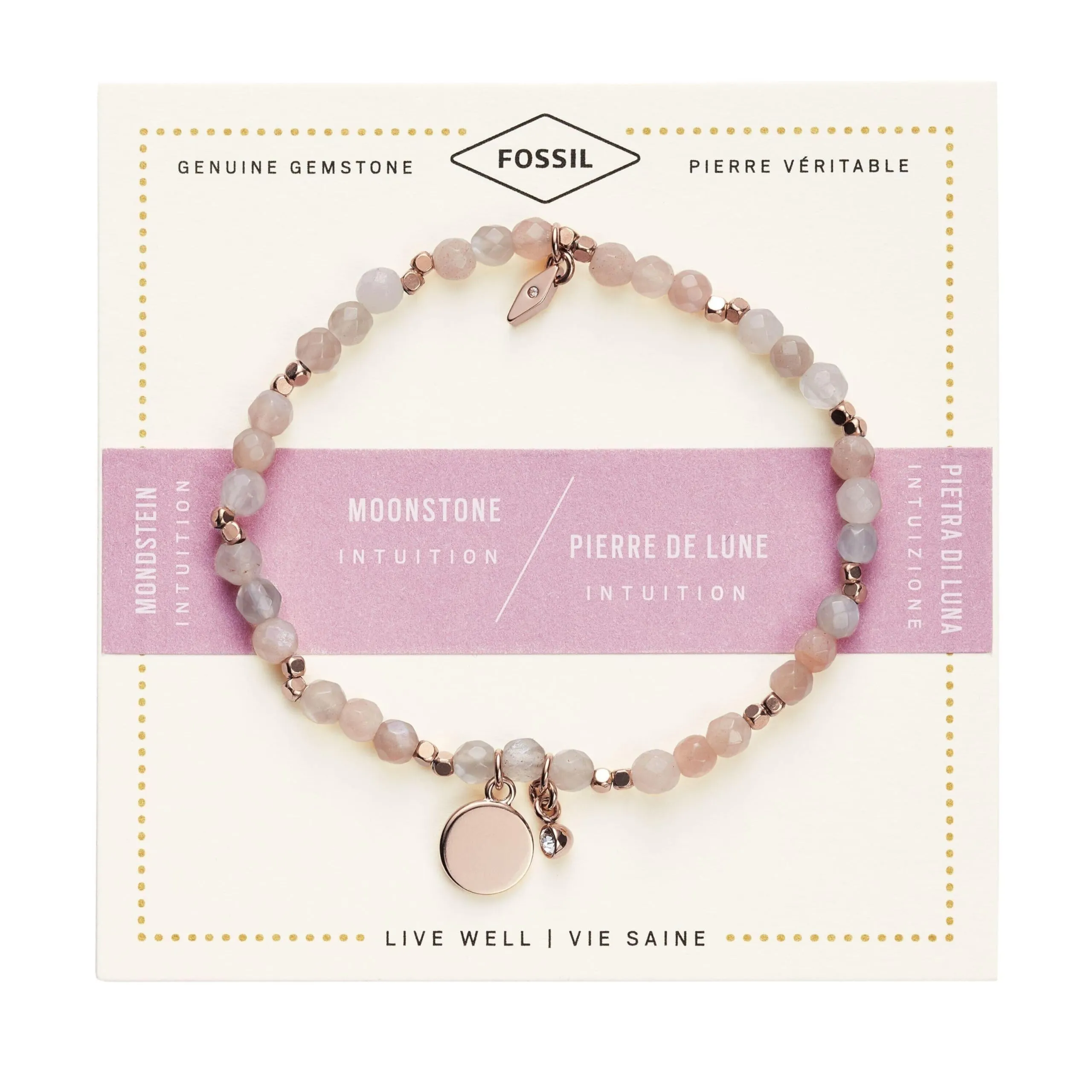 Fossil Bracciale Donna Benessere, Lunghezza Interna: 165 mm Bracciale Semi-Prezioso Nudo, JA6945791 - immagine 5