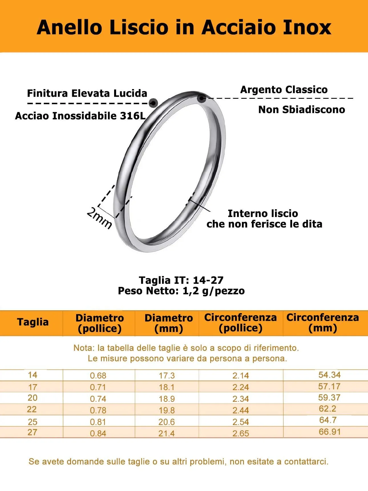 Bestyle Anelli Donna Acciaio Inossidabile Anello Acciaio Inossidabile Donna Anelli Donna Matrimonio Misura 25 2mm Argento con Confezione Regalo - immagine 3