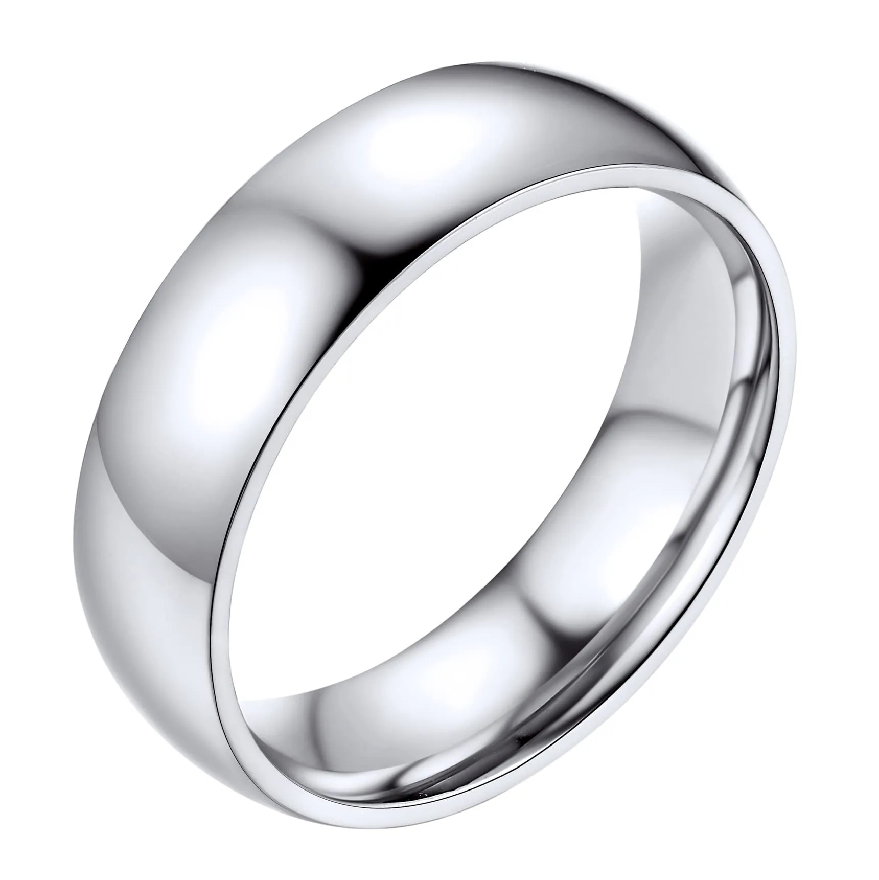 Bestyle Anelli Uomo Anello Acciaio Uomo Anello Donna 6 mm 30 Misura 14 6mm Argento con Confezione Regalo - immagine 1