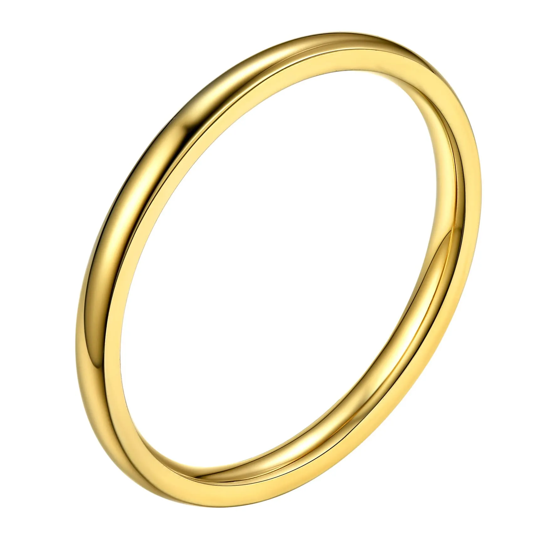 Bestyle Anello Oro Giallo Fede Donna Acciaio Inossidabile Matrimonio Misura 17 2mm Con Confezione Regalo - immagine 1