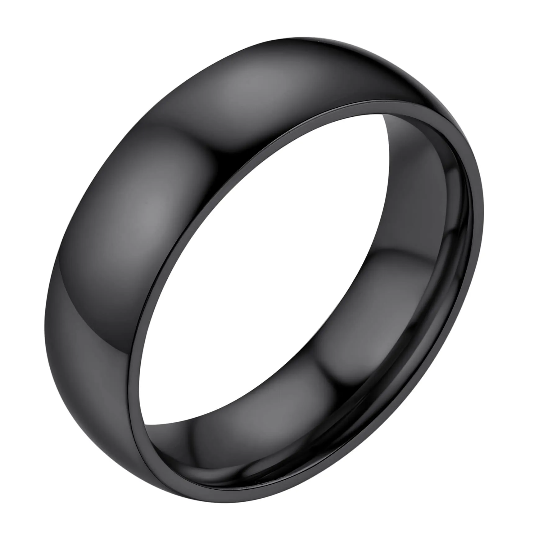 Bestyle Anello Acciaio Nero Uomo Matrimonio Misura 25 6mm con Confezione Regalo - immagine 1