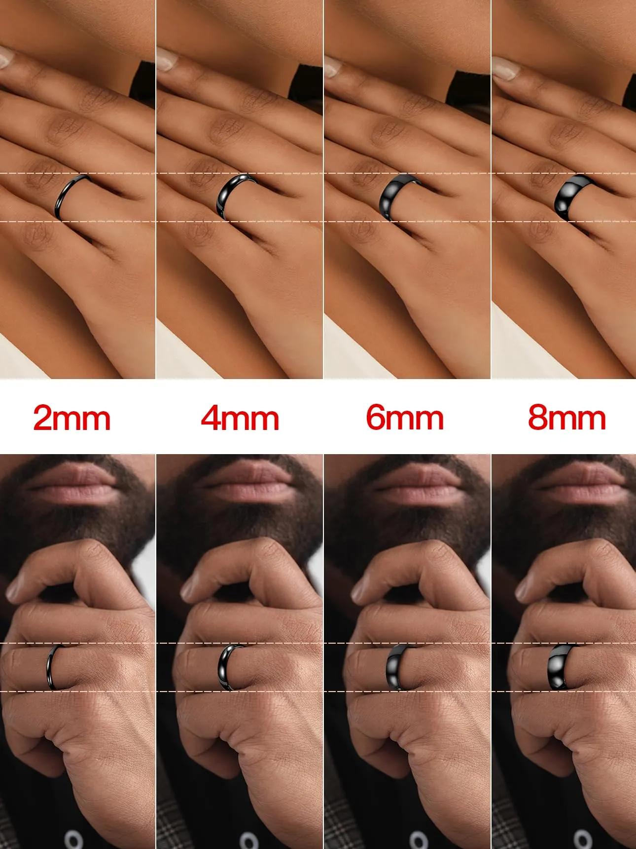Bestyle Anelli semplici per uomo e donna, stile comodo e versatile, in acciaio inossidabile, superficie liscia, anello da 2 mm, business quotidiano, nome personalizzato, regalo per souvenir T54-T67 - immagine 8