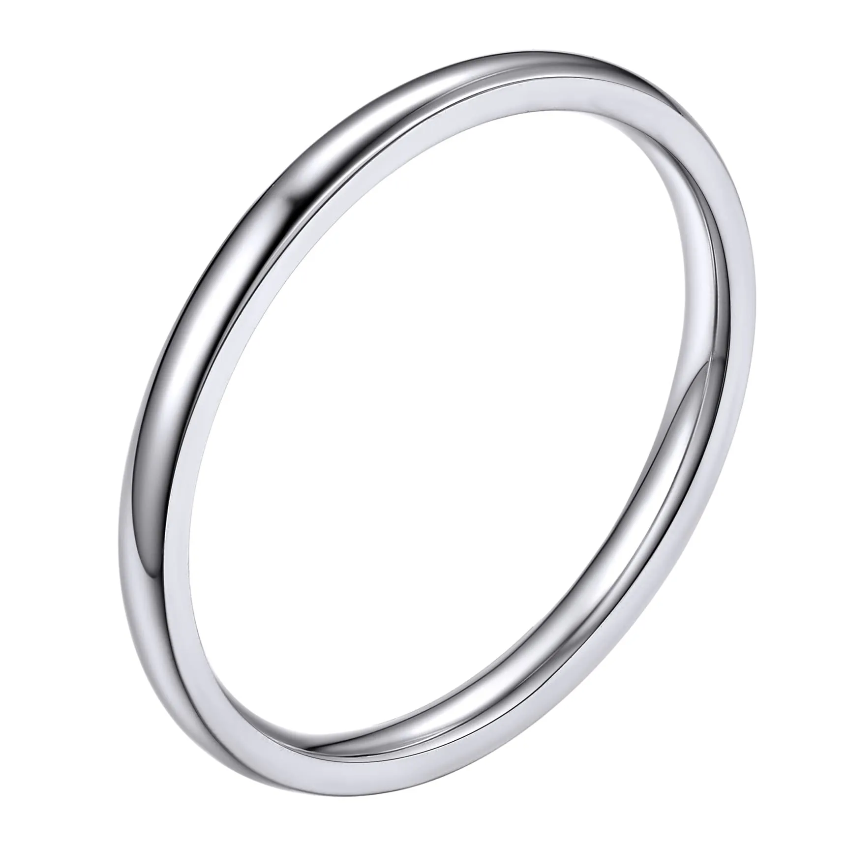 Bestyle Anello Donna Acciaio Inossidabile Anello Donna Fede Anello Uomo Taglia Misura 17 2mm Argento con Confezione Regalo - immagine 1