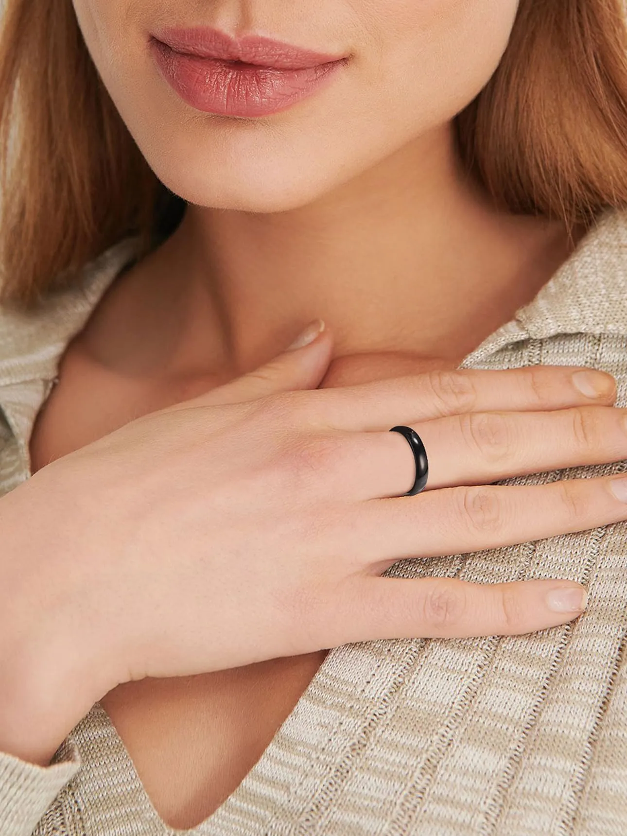 Bestyle Anello Uomo Nero Anello Acciaio Nero Donna Anelli Donna Anallergici Misura 20 4mm Nero con Confezione Regalo - immagine 9