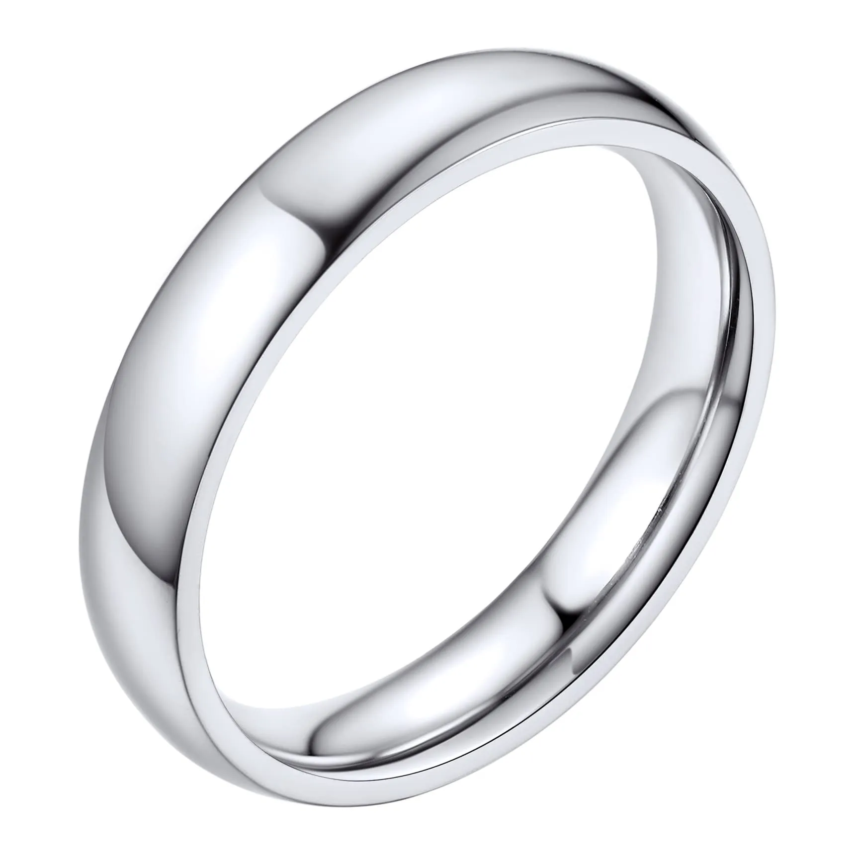 Bestyle Anelli in Acciaio Inossidabile Donna Anello Acciaio Inossidabile Donna Anelli Argento Fedine Misura 22 4mm Argento con Confezione Regalo - immagine 1
