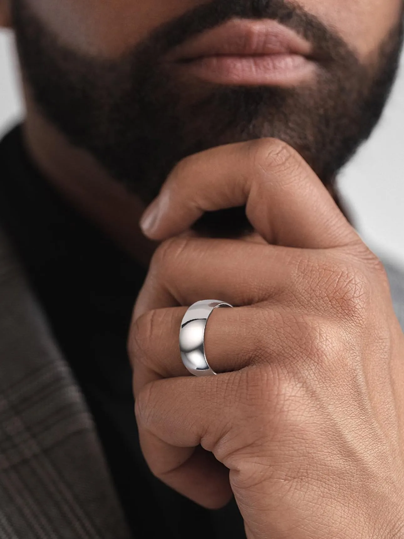 Bestyle Anello Acciaio Uomo Argento Anelli da Mignolo Donna Anello Acciaio Inossidabile Donna Misura 27 8mm Argento con Confezione Regalo - immagine 6