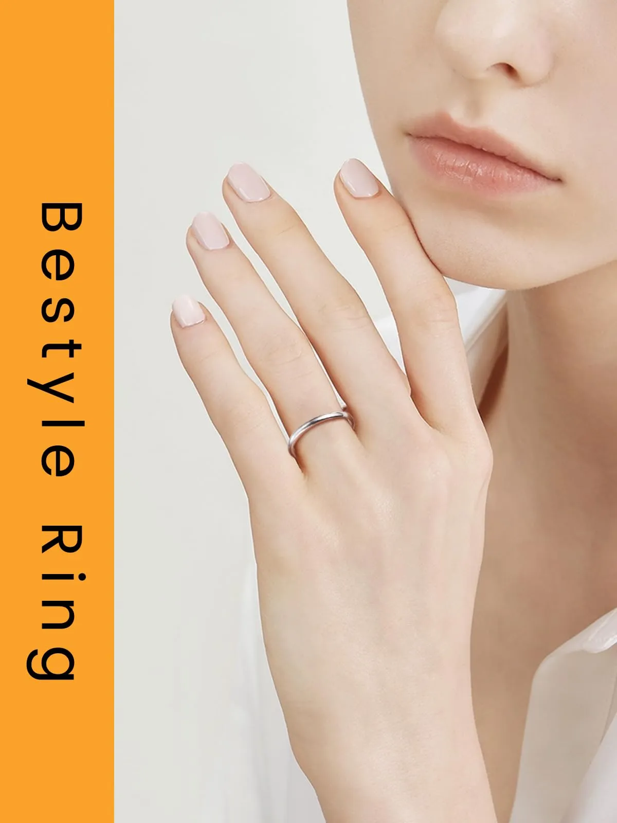 Bestyle Anello Donna in Acciaio Inossidabile, Anelli Grossi Misura 22 2mm Argento Con Confezione Regalo - immagine 6