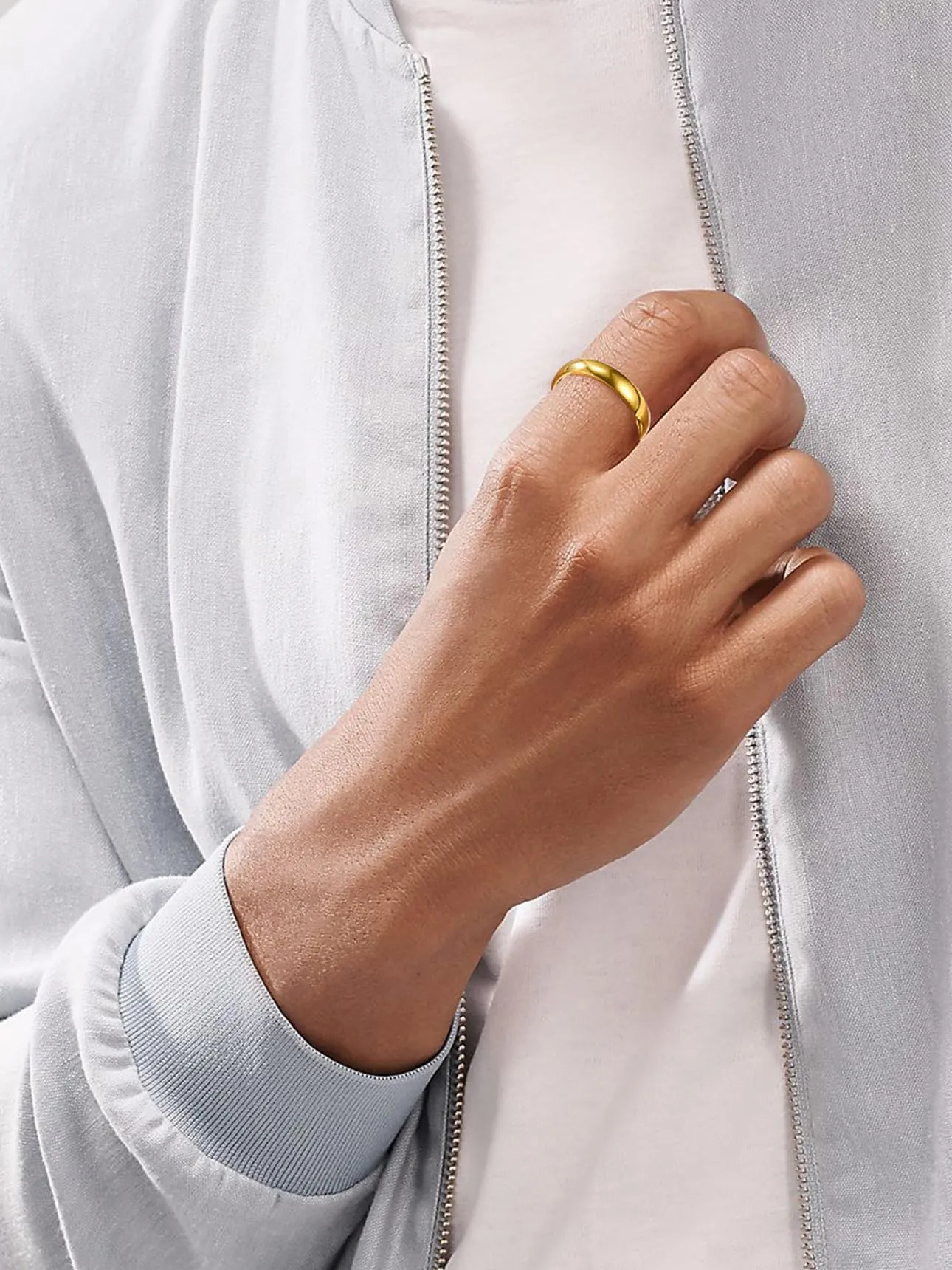 Bestyle Anello Acciaio Inossidabile Oro Anelli Donna Dorati Anelli Acciaio Color Oro Misura 14 4mm Oro con Confezione Regalo - immagine 9