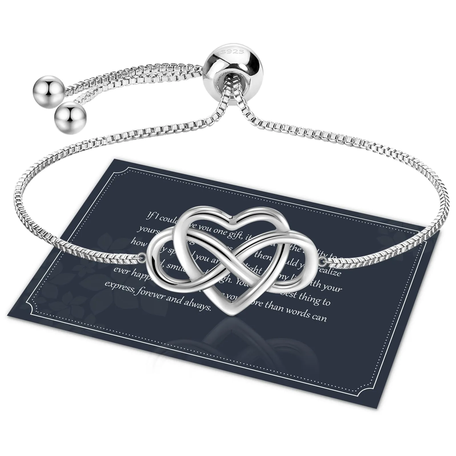 Bracciale Infinito Donna Argento 925 - Regalo Natale per Donna e Mamma - immagine 1