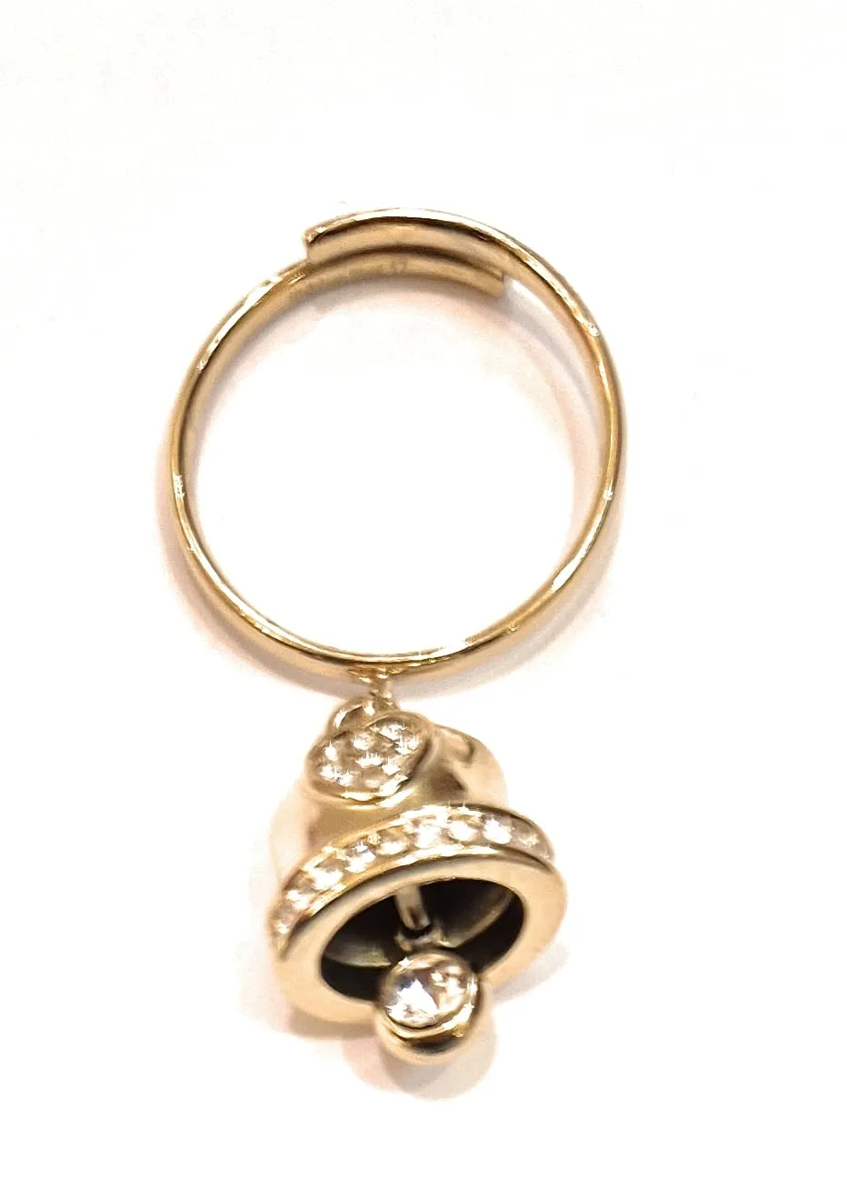 Mavi jewel anello con campanella in acciaio portafortuna misura regolabile spedizione gratuita (oro multicolor) - immagine 1