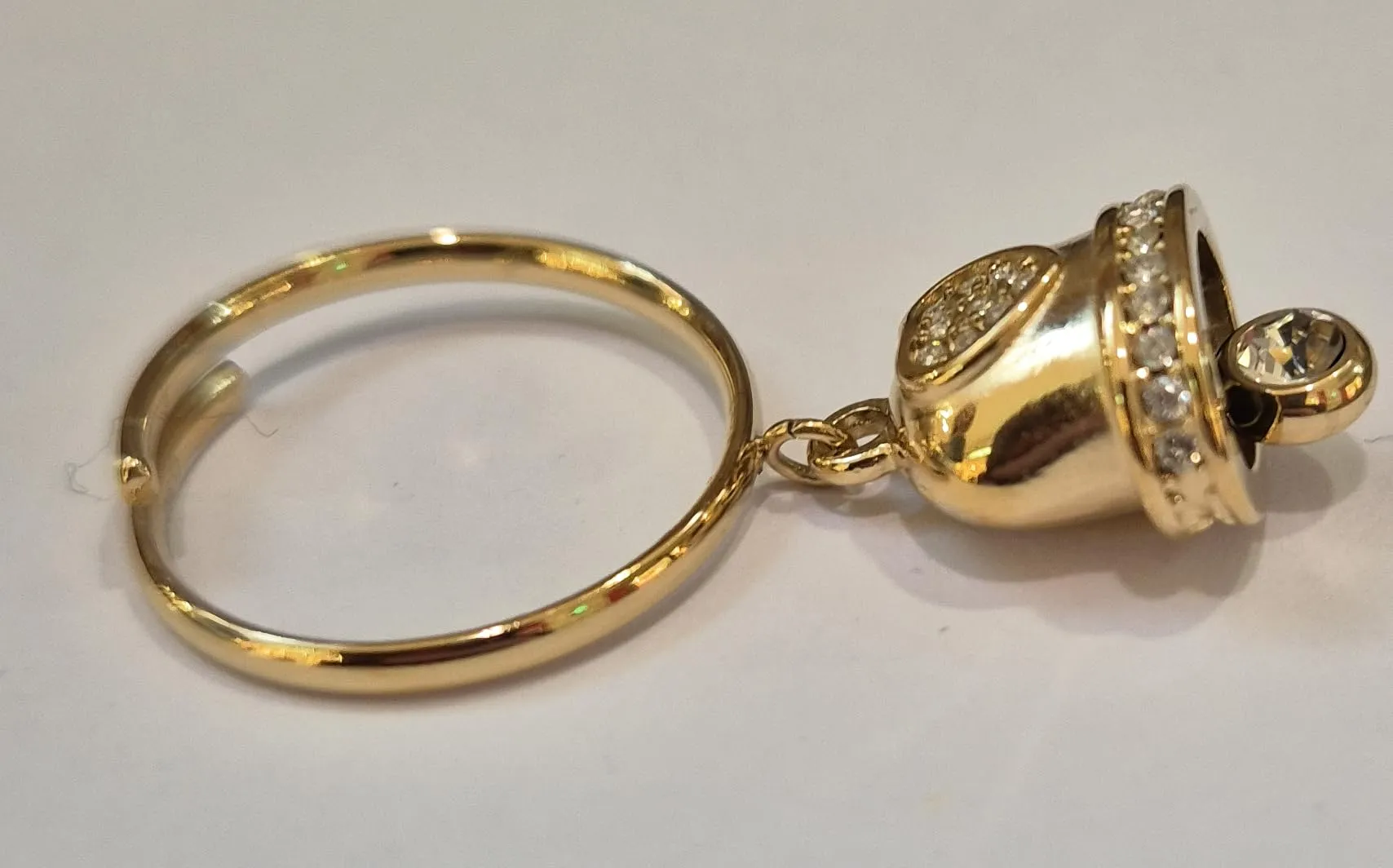 Mavi jewel anello con campanella in acciaio portafortuna misura regolabile spedizione gratuita (oro multicolor) - immagine 5