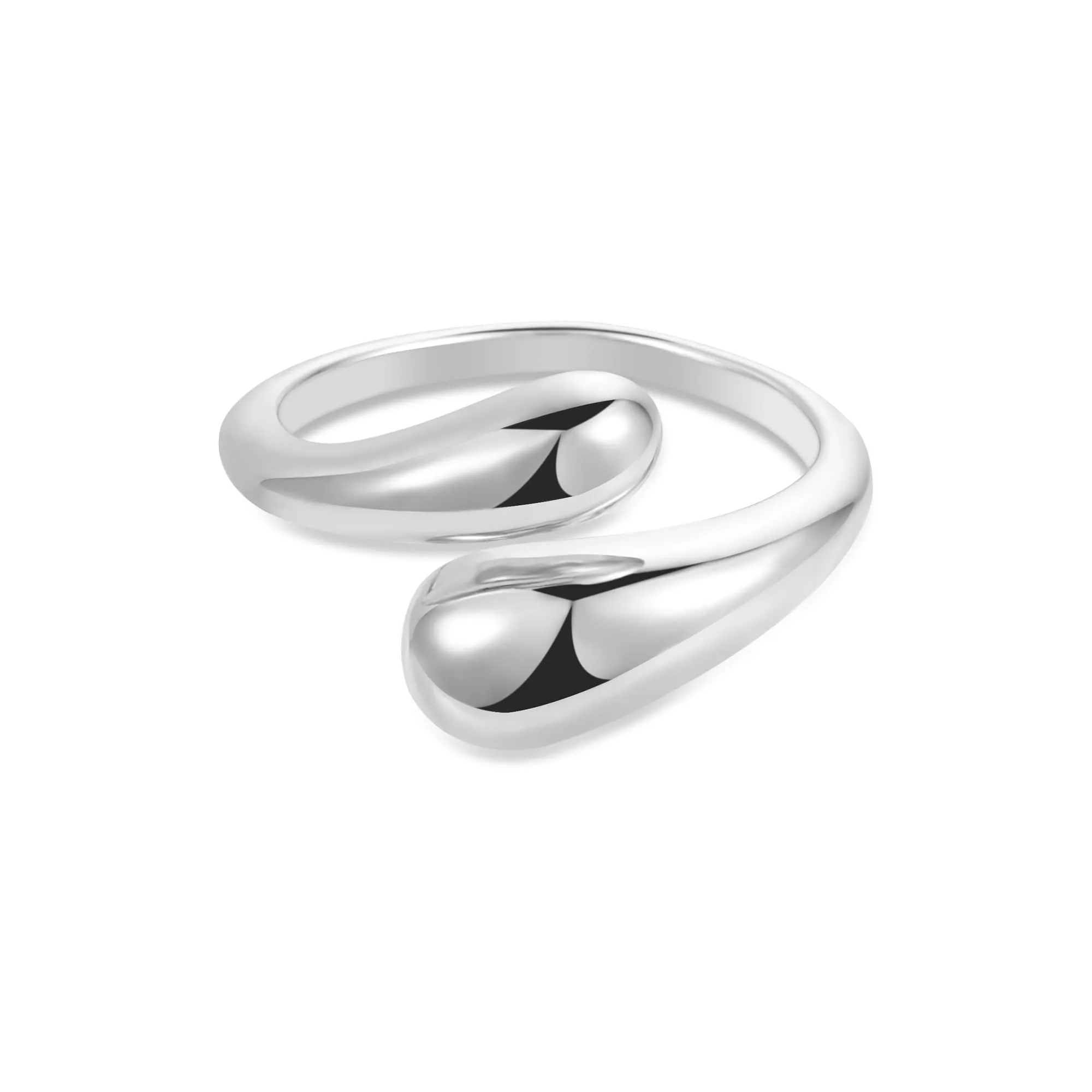 ALEXCRAFT Anello Donna Argento Doppia Goccia Aperto Regolabile - immagine 1