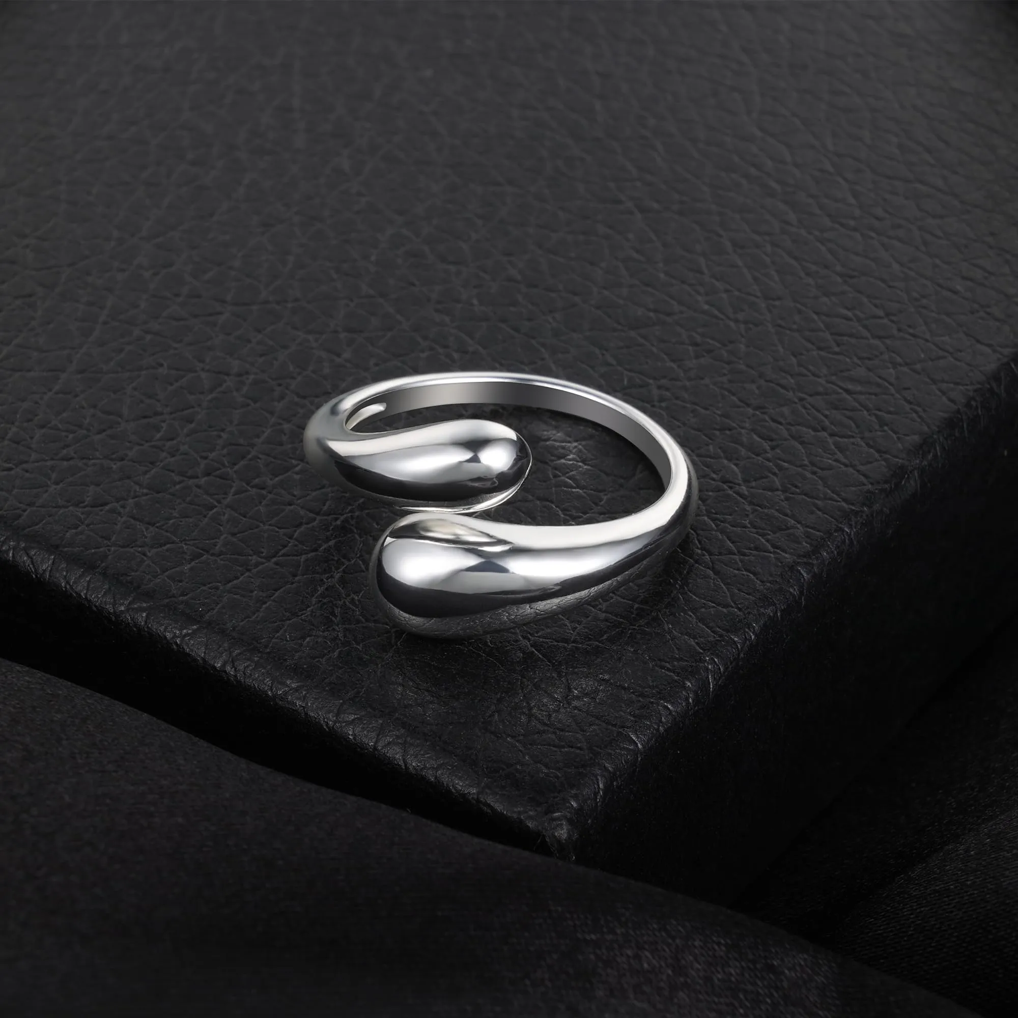 ALEXCRAFT Anello Donna Argento Doppia Goccia Aperto Regolabile - immagine 6