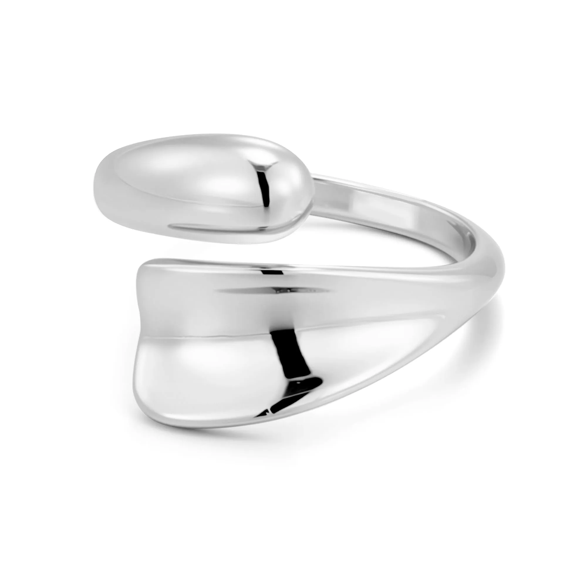 ALEXCRAFT Anello Argento Donna Piatto Goccia Chunky Aperto Regolabile - immagine 1