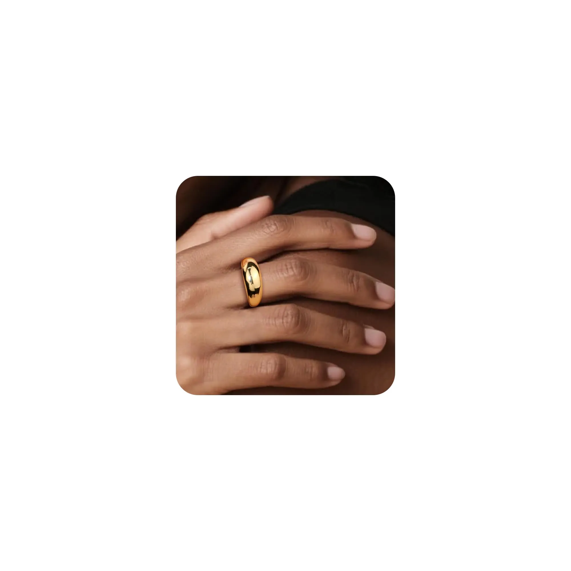 ALEXCRAFT Anello Oro Donna Chunky Liscio Aperto Regolabile da Pollice - immagine 2
