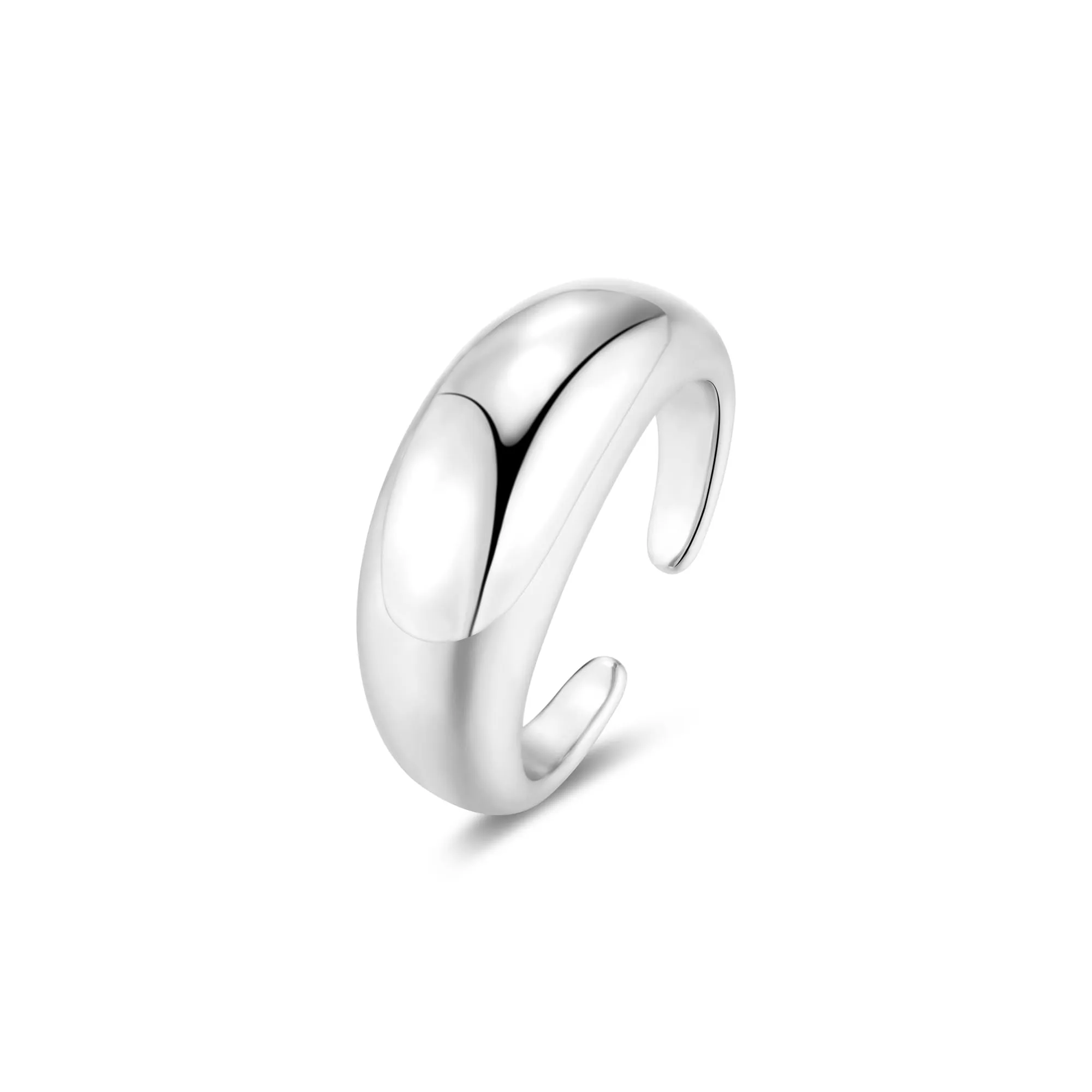ALEXCRAFT Chunky Anello Donna Argento Liscio Aperto Regolabile da Pollice - immagine 1