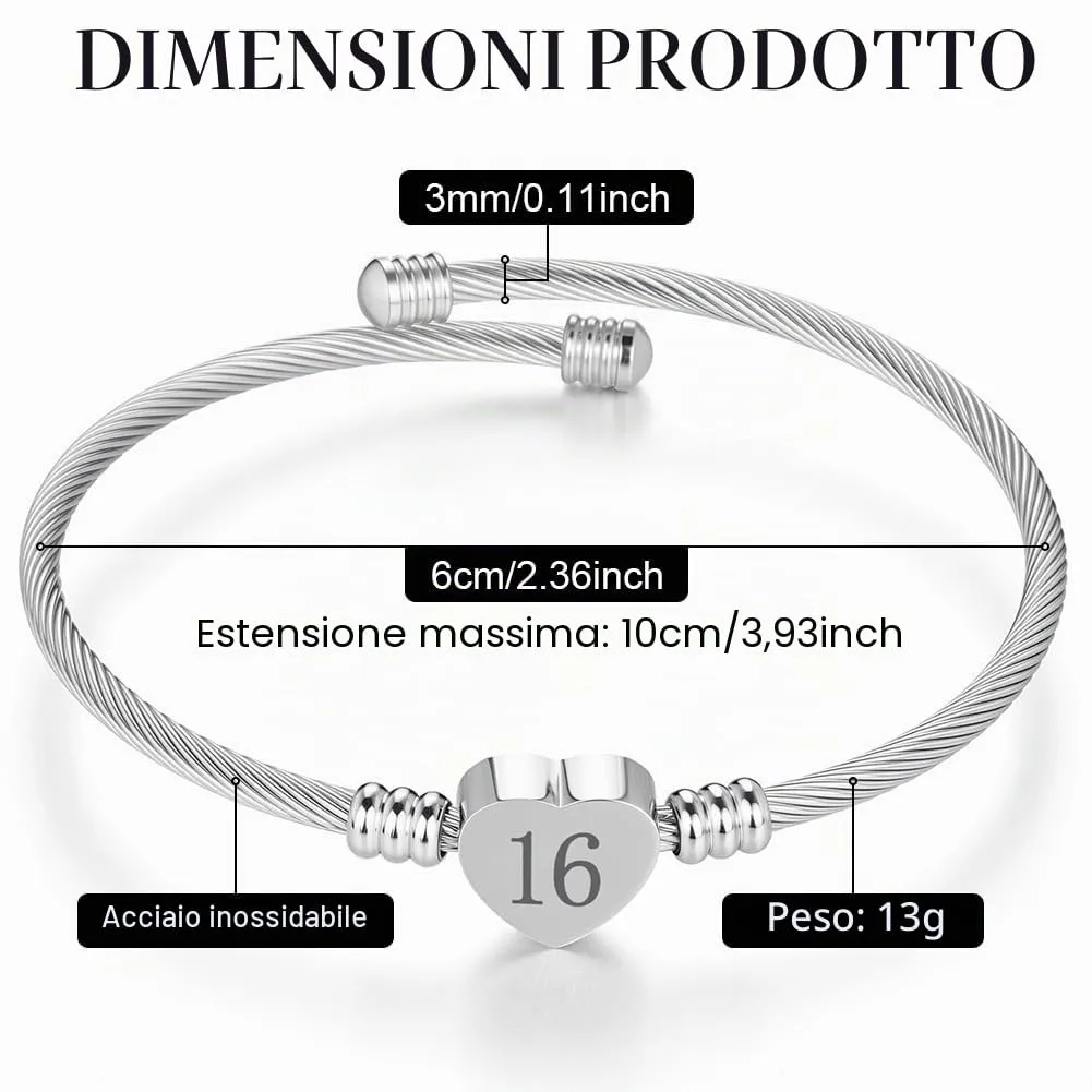 AOOSU Bracciale in Argento, Bracciale Donna, Nome Braccialetto Gioielli, per Mamma Nonna Zia Compleanno Giorno di Natale Festa Della Mamma (16) - immagine 2