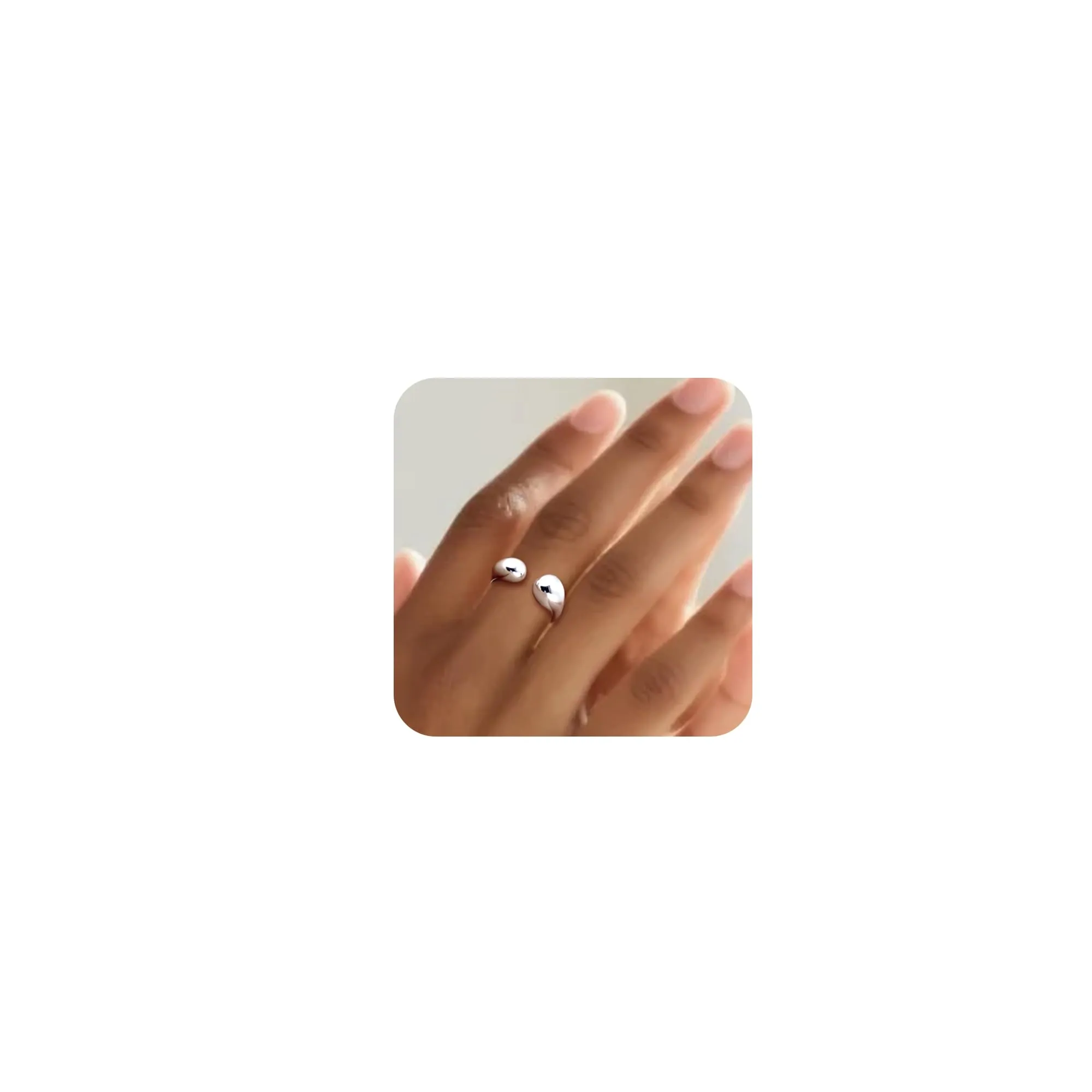 ALEXCRAFT Anello Argento Donna Doppia Goccia Largo Aperto Regolabile - immagine 2