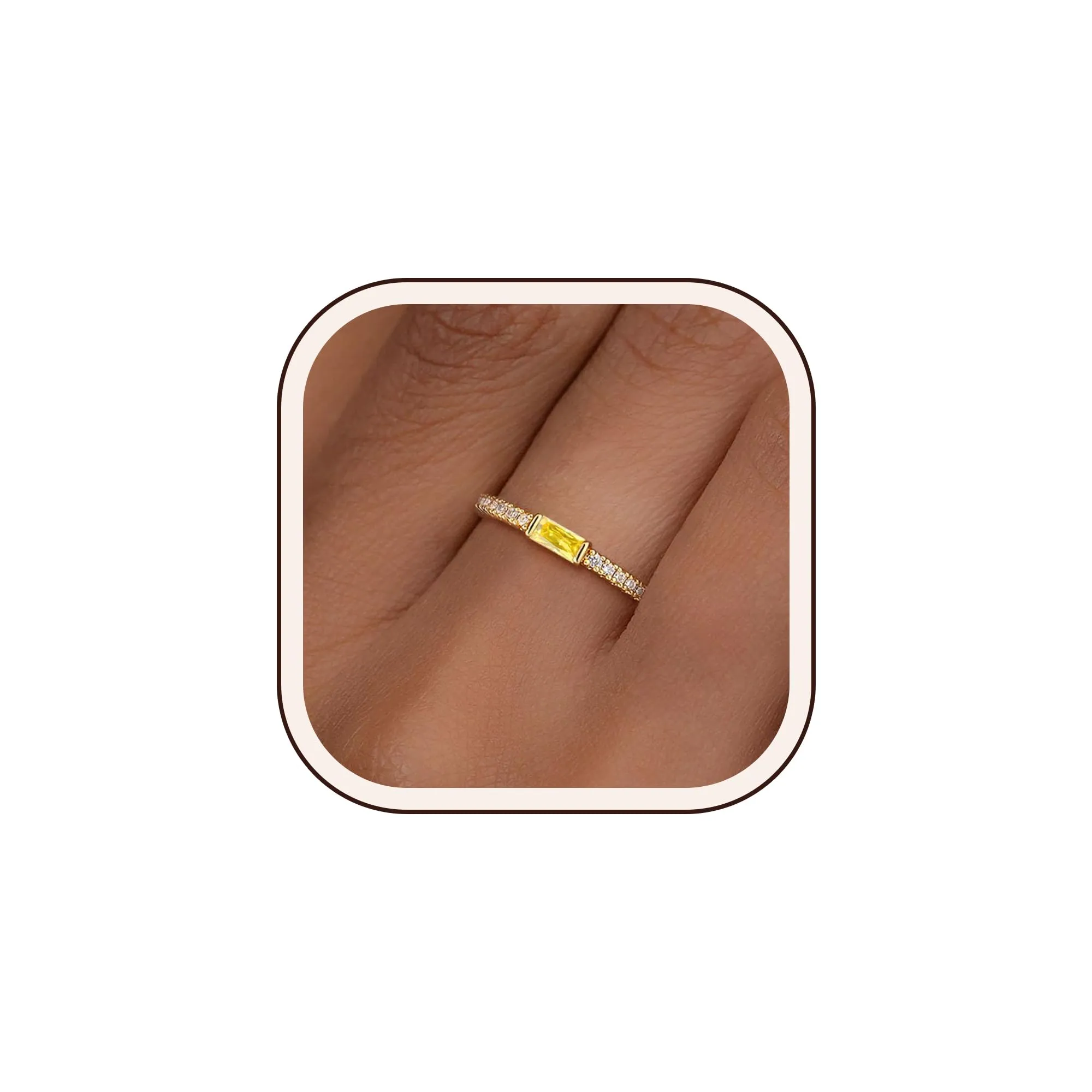 ZOERAY Anelli Donna con Pierre D'anniversaire Anello Oro Donna 18k con Moissanite Acquamarina Ametista Fedine Fidanzamento Fedi Nuziali Anello con Pietra Verde Mignolo Pollice Regalo Compleanno - immagine 1