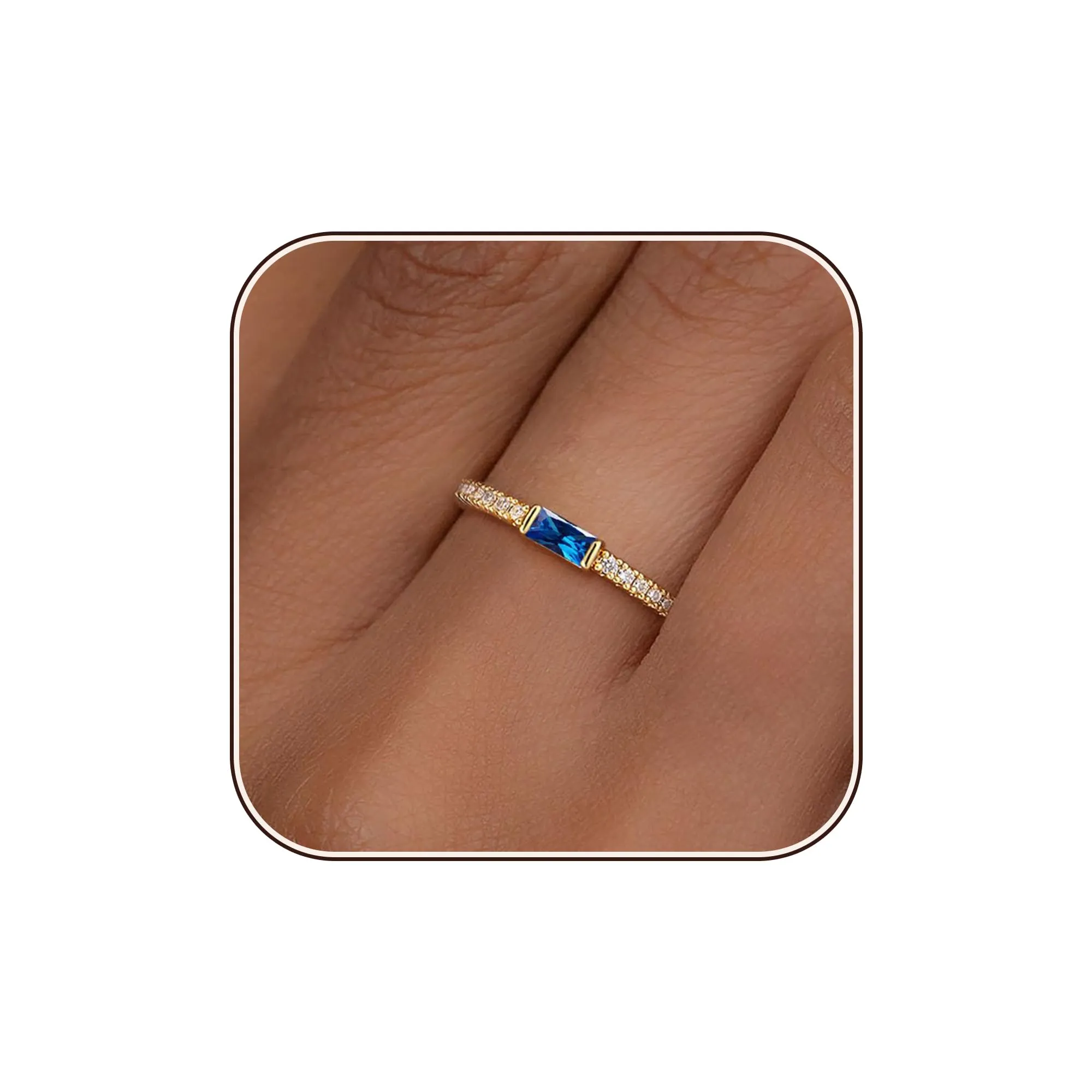 ZOERAY Anelli Donna con Pierre D'anniversaire Anello Oro Donna 18k con Moissanite Acquamarina Ametista Fedine Fidanzamento Fedi Nuziali Anello con Pietra Verde Mignolo Pollice Regalo Compleanno - immagine 1